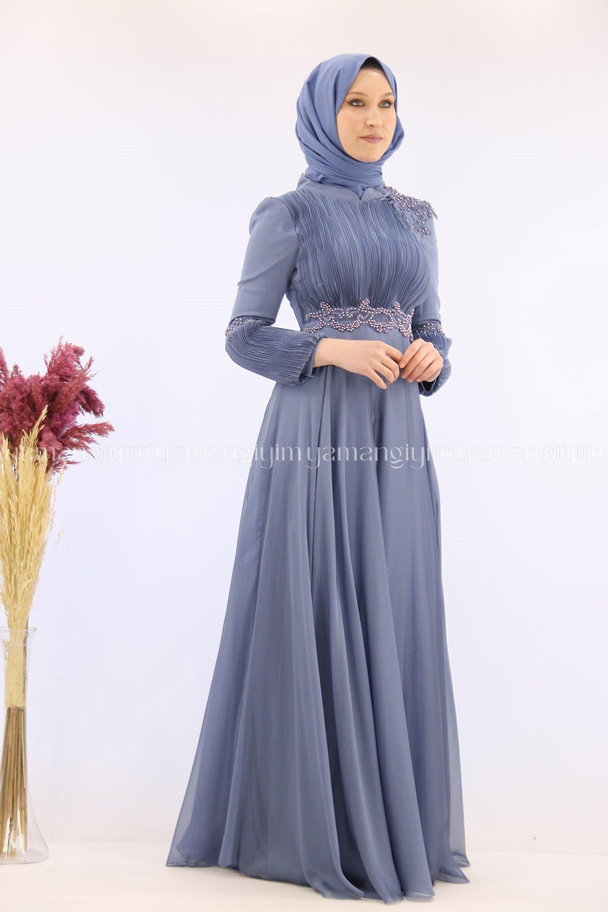 2170 NEW ELEGANS ELBİSE - İndigo