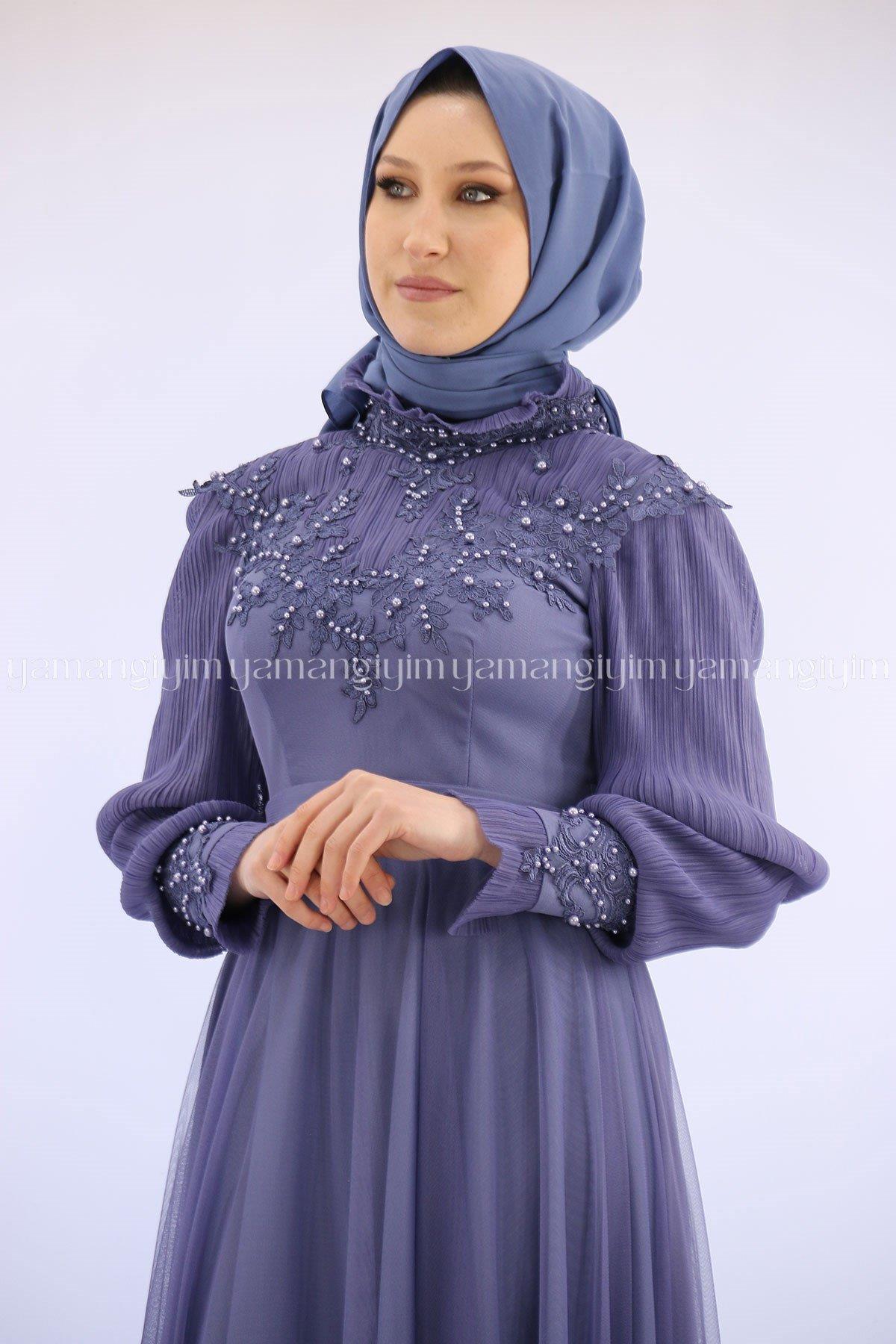 2178 NEW ELEGANS ELBİSE - İndigo