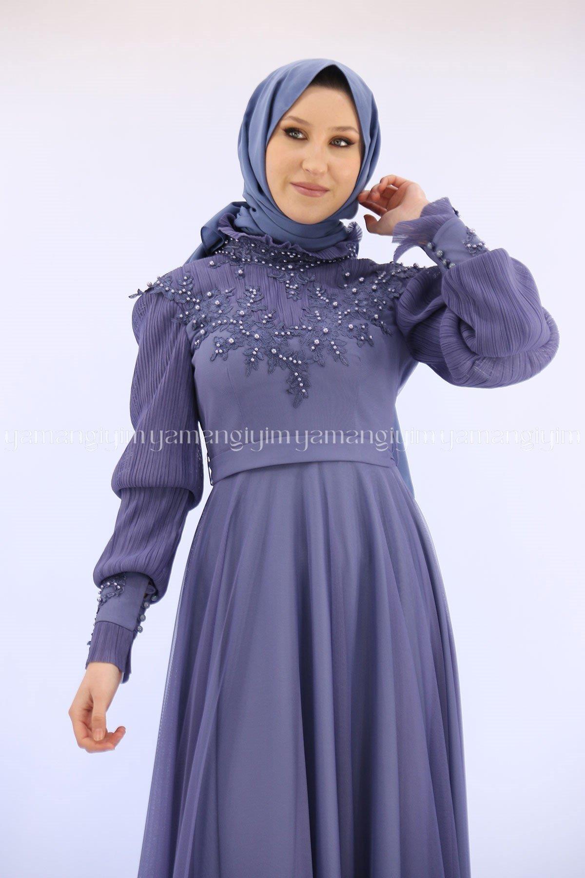 2178 NEW ELEGANS ELBİSE - İndigo