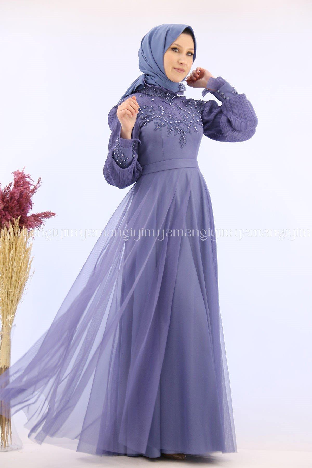 2178 NEW ELEGANS ELBİSE - İndigo