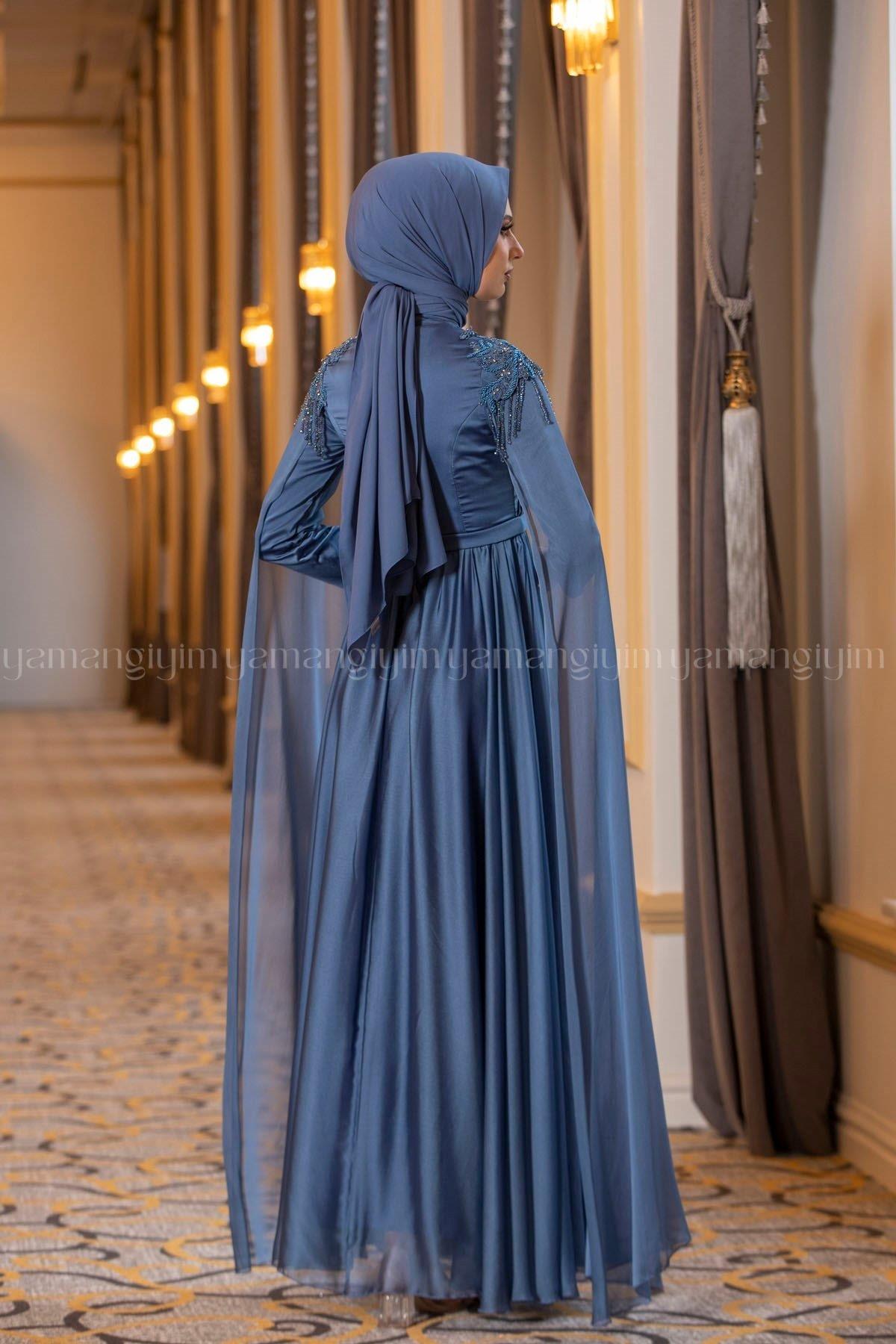 2190 NEW ELEGANS ELBİSE - İndigo