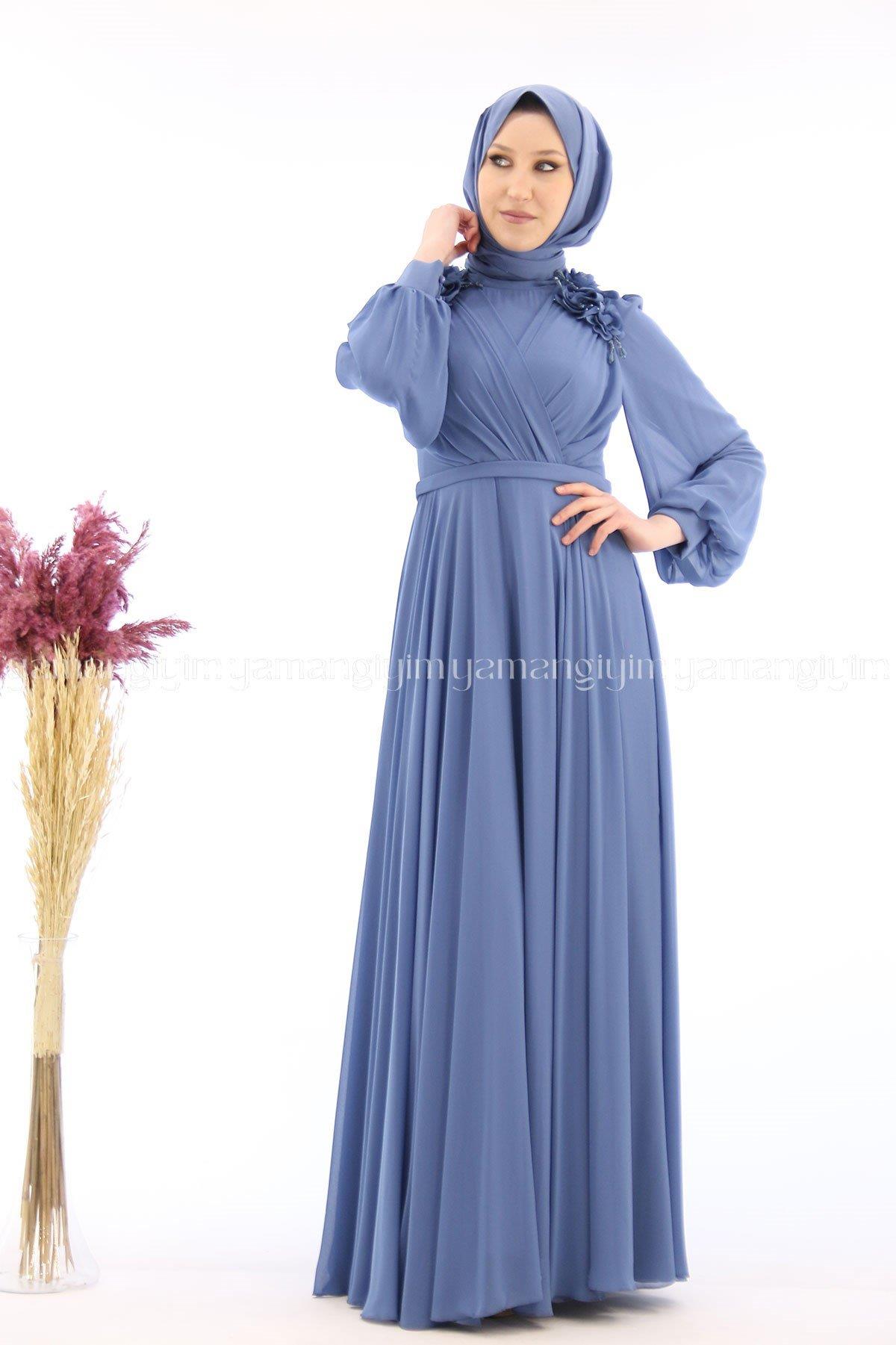 2223 NEW ELEGANS ELBİSE - İndigo