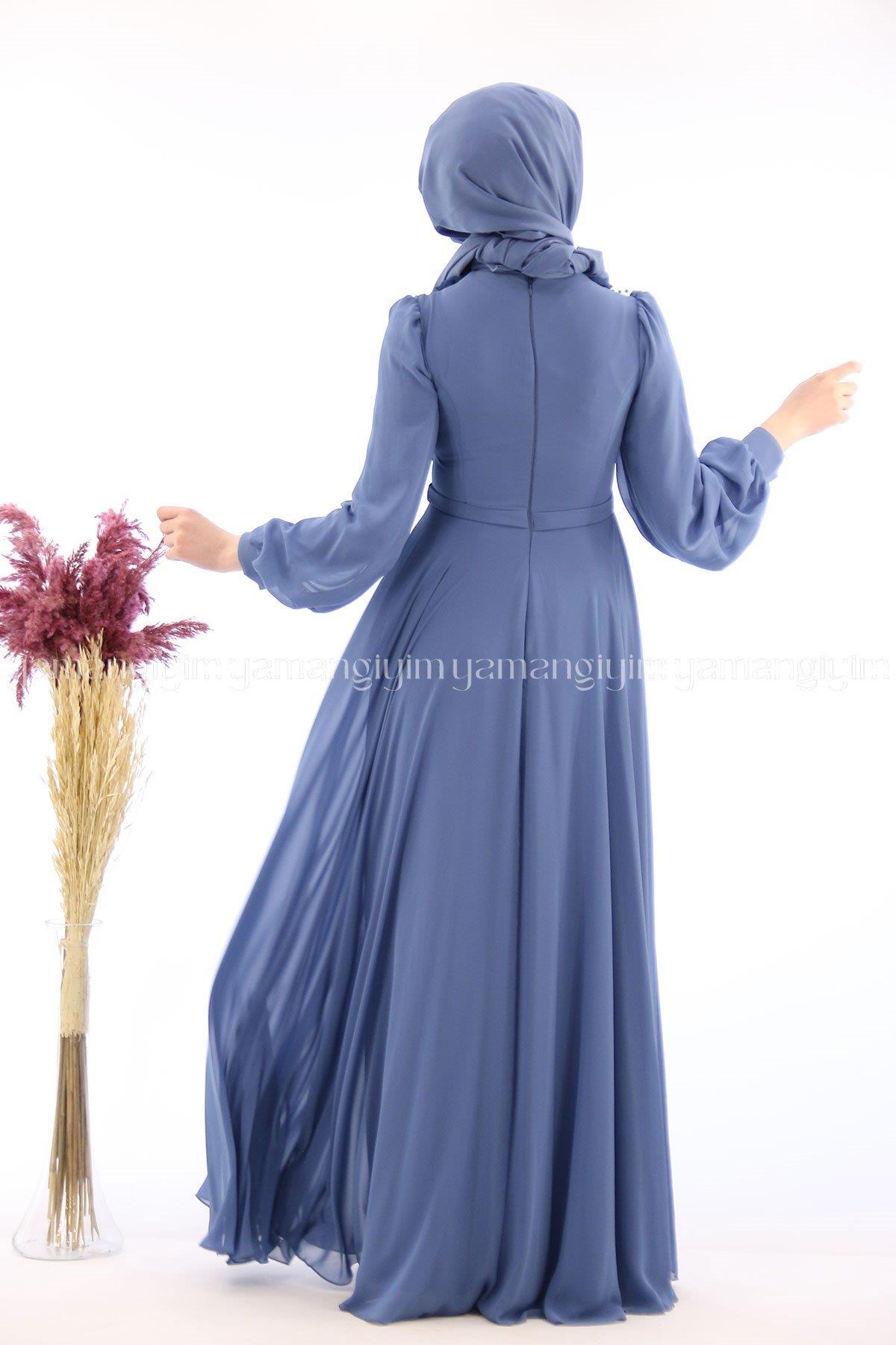 2223 NEW ELEGANS ELBİSE - İndigo