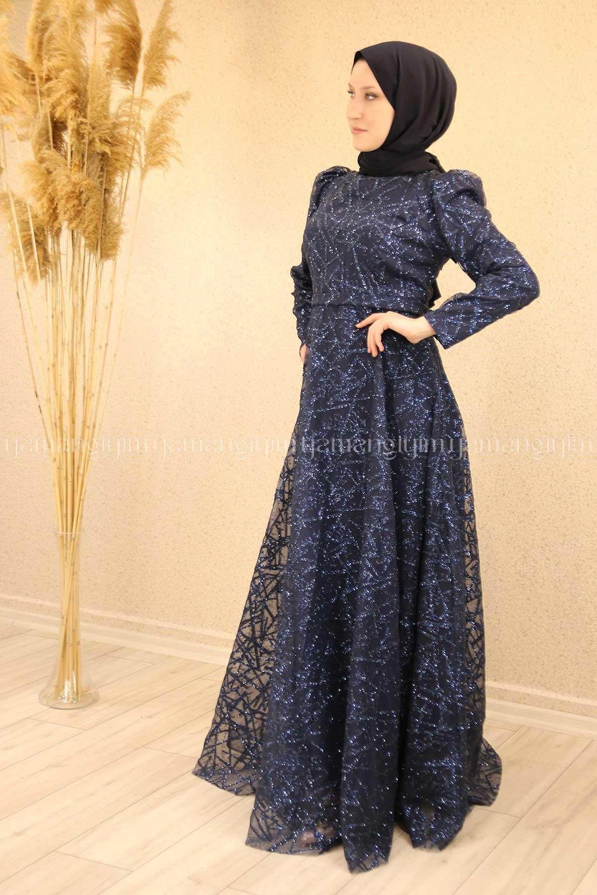 2228 NEW ELEGANS ELBİSE - Lacivert