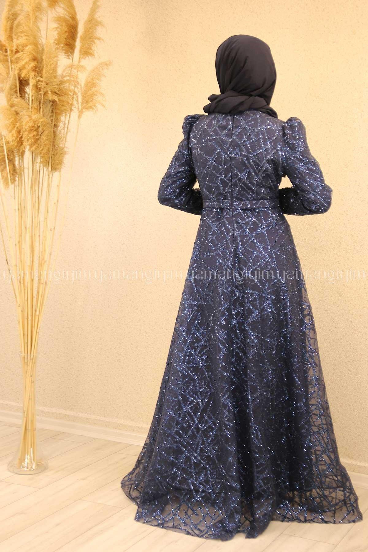 2228 NEW ELEGANS ELBİSE - Lacivert
