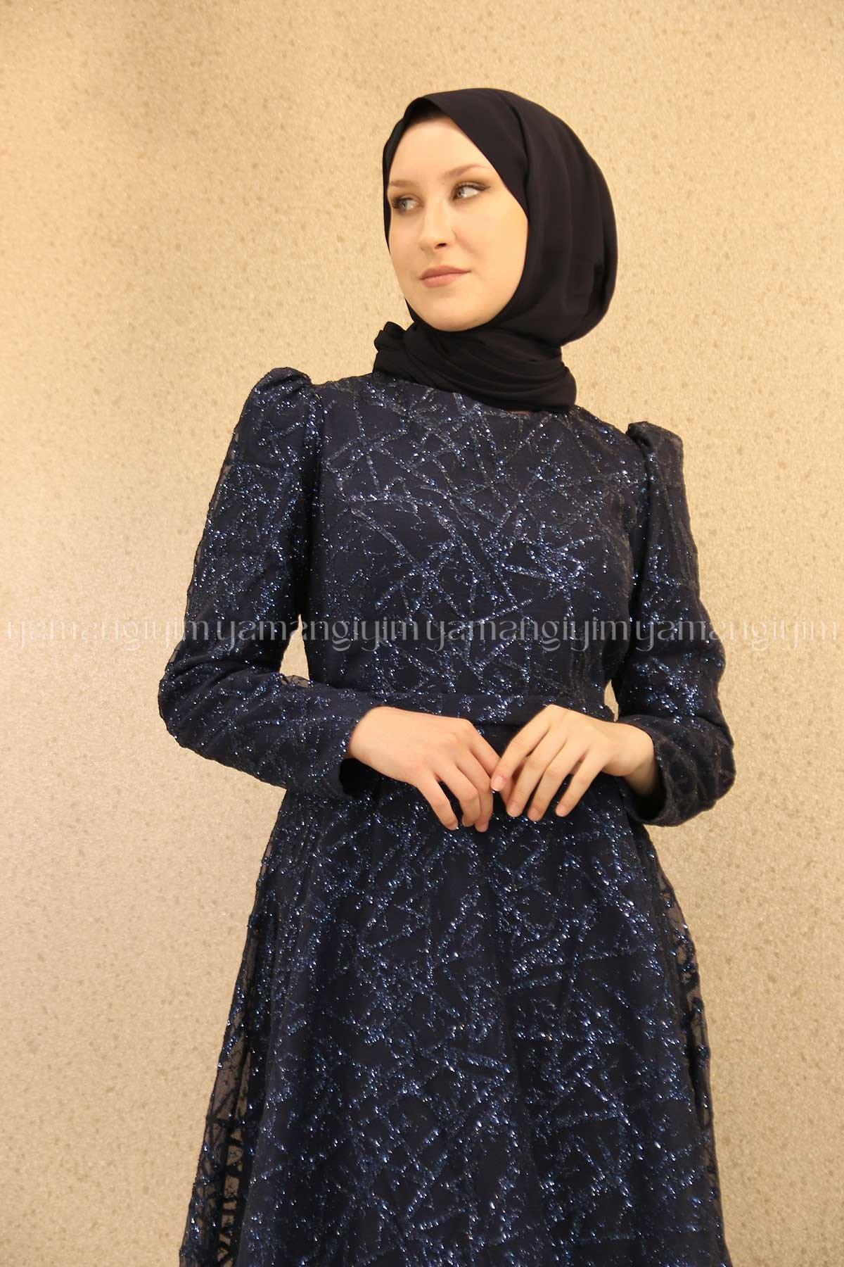 2228 NEW ELEGANS ELBİSE - Lacivert