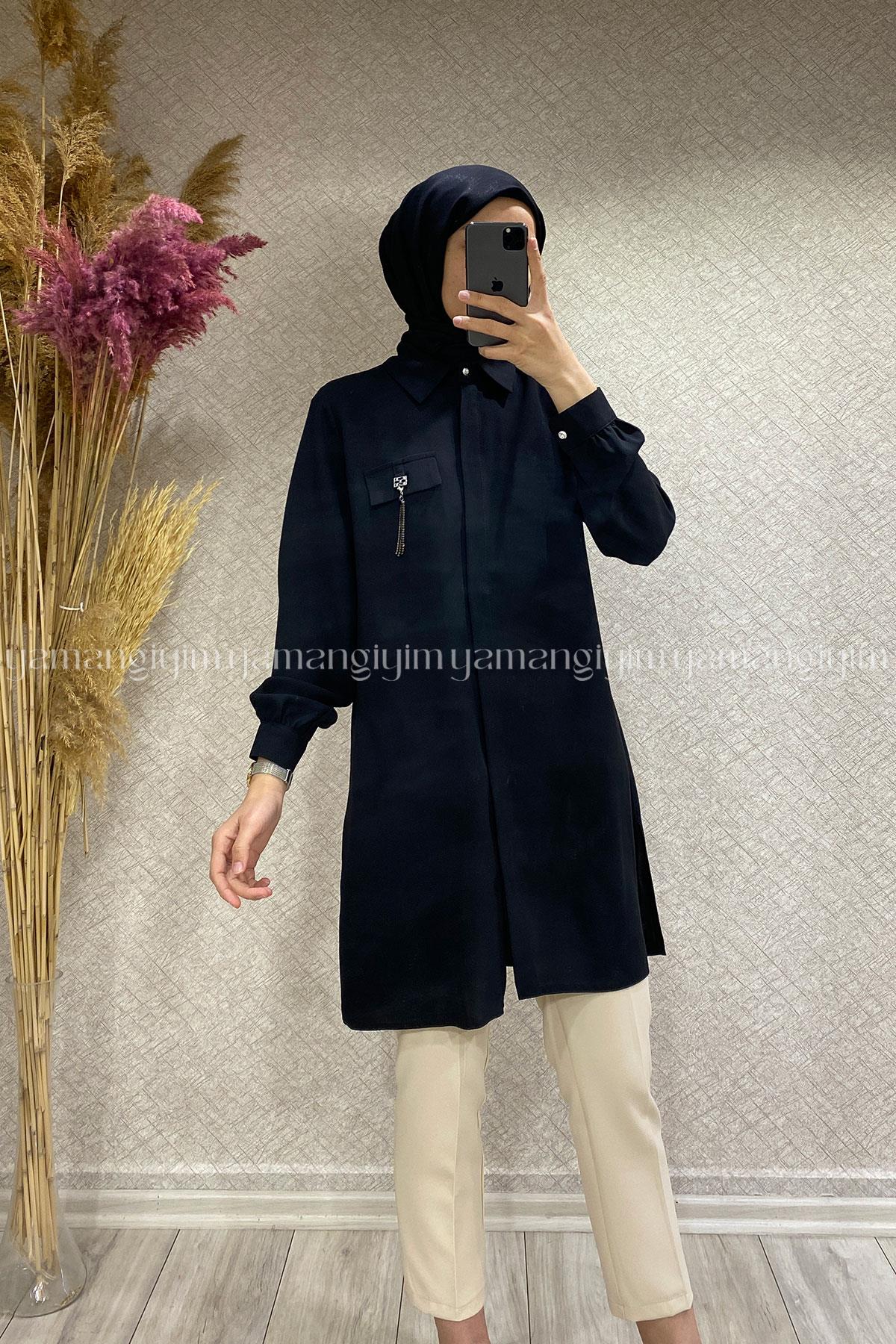 2231 MOR İPEK TUNİK - Siyah