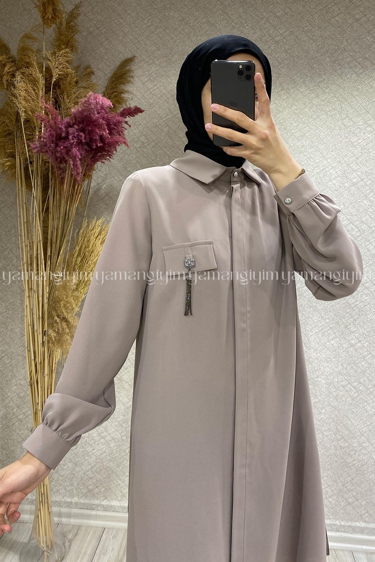 2231 MOR İPEK TUNİK - Taş