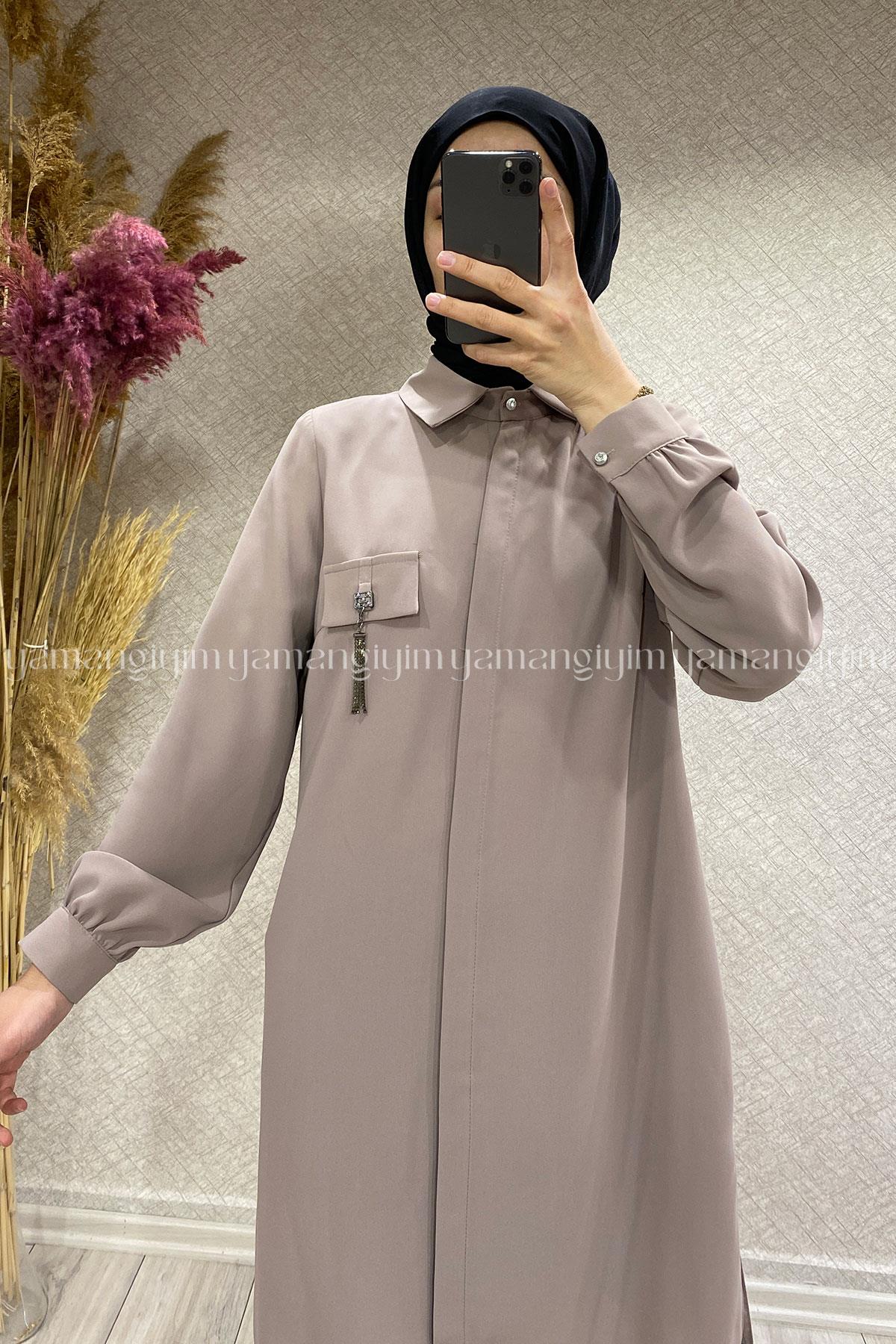 2231 MOR İPEK TUNİK - Taş