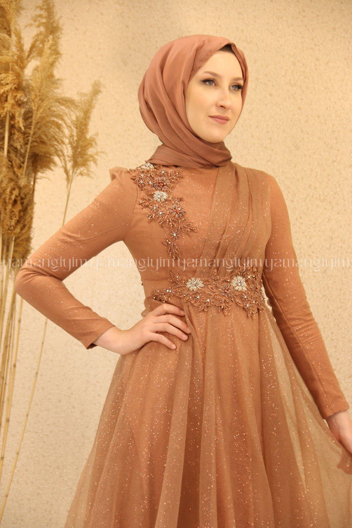 2269 NEW ELEGANS ELBİSE - Kiremit