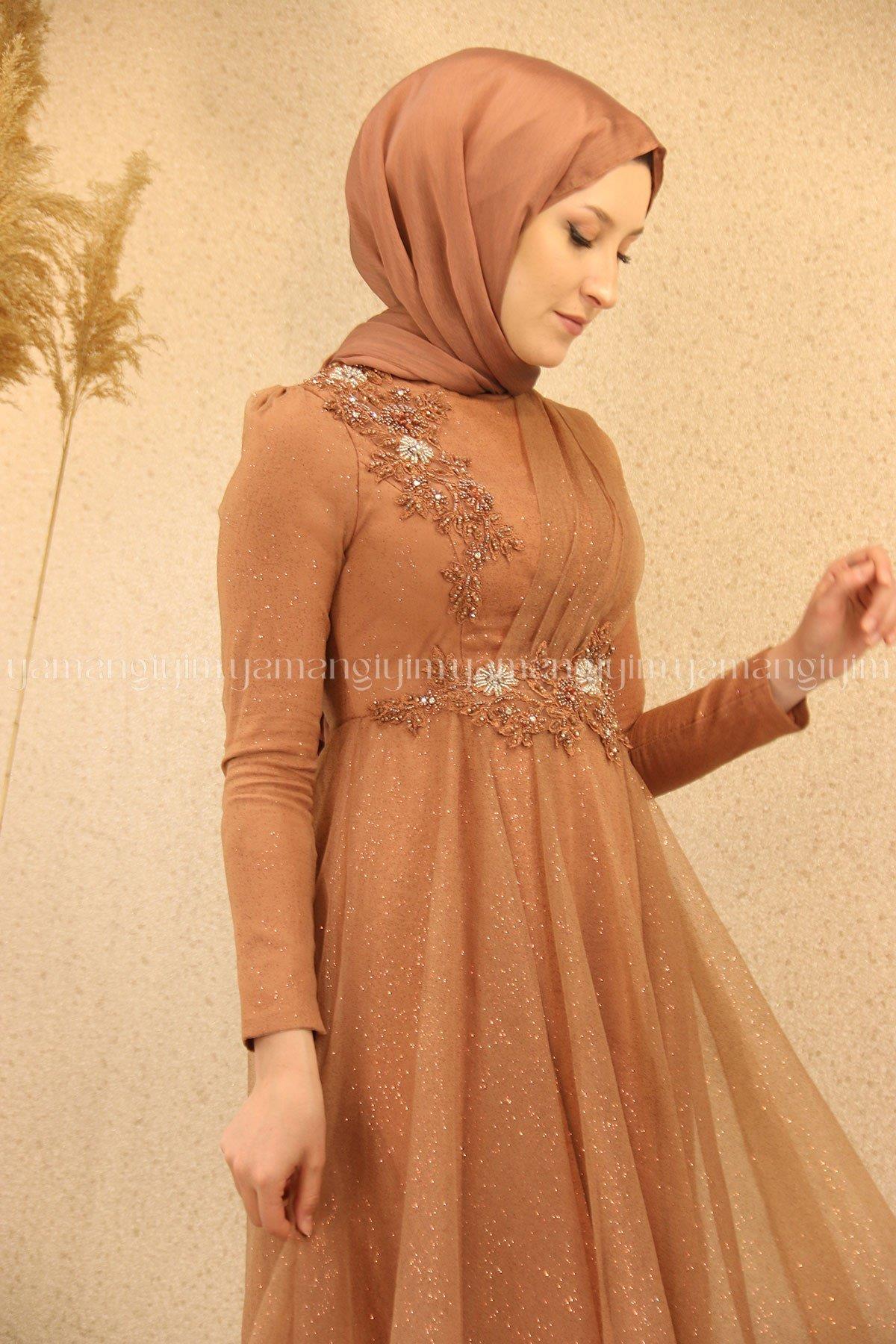 2269 NEW ELEGANS ELBİSE - Kiremit