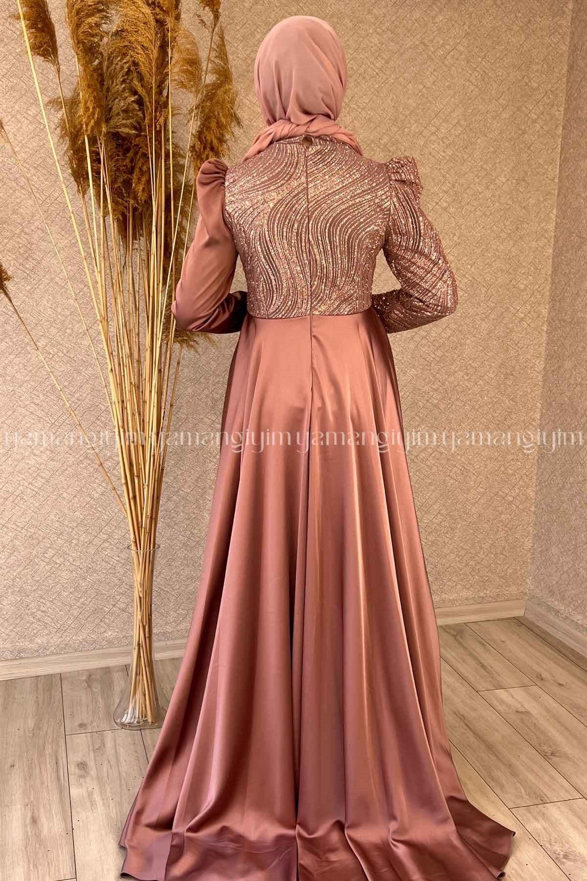 2292 NEW ELEGANS ELBİSE - Bakır