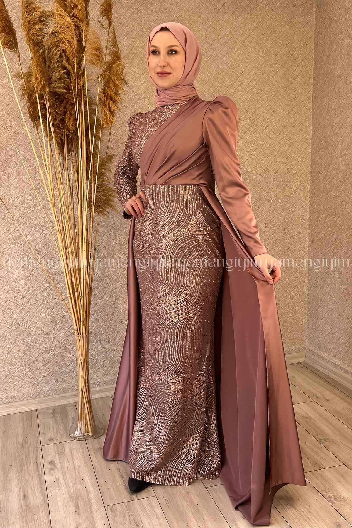2292 NEW ELEGANS ELBİSE - Bakır