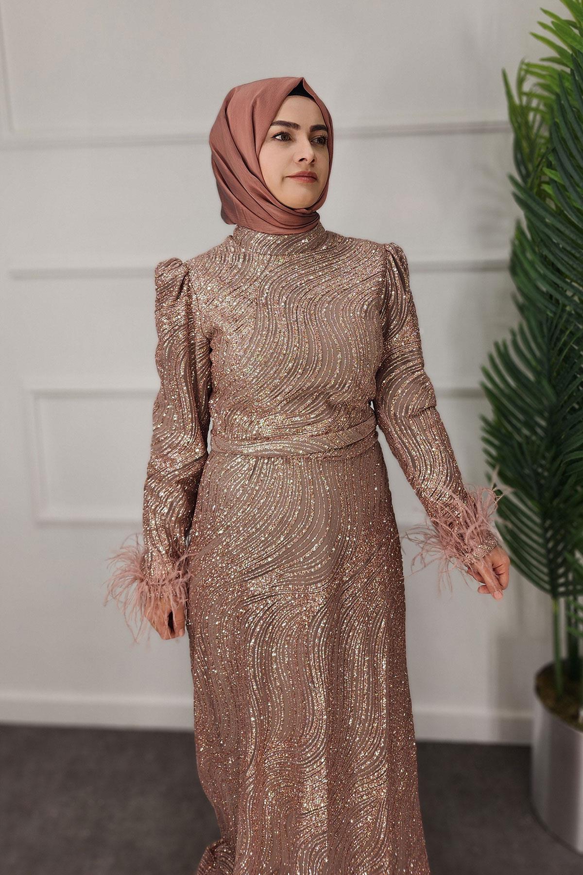 2323 NEW ELEGANS ELBİSE - Bakır