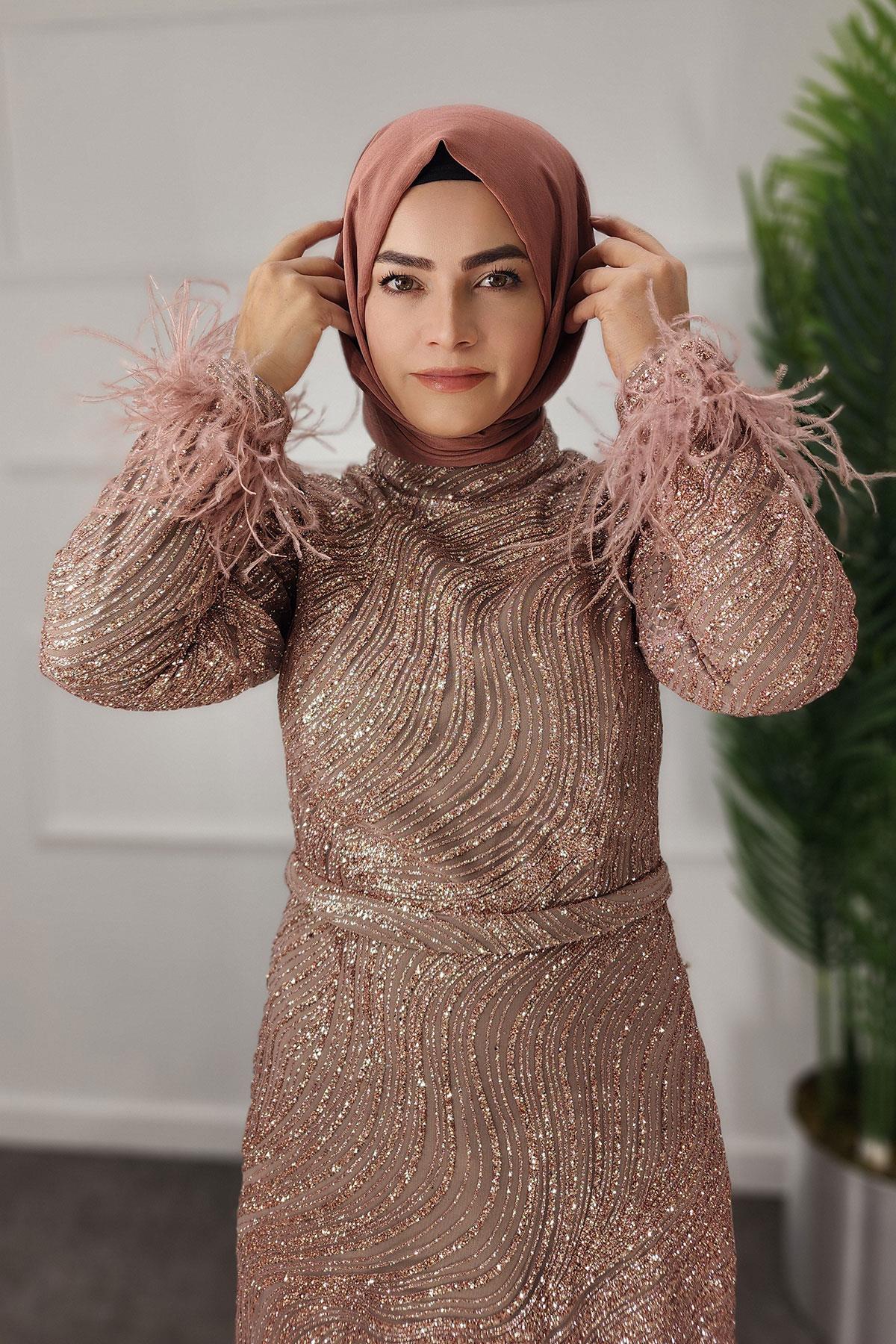 2323 NEW ELEGANS ELBİSE - Bakır