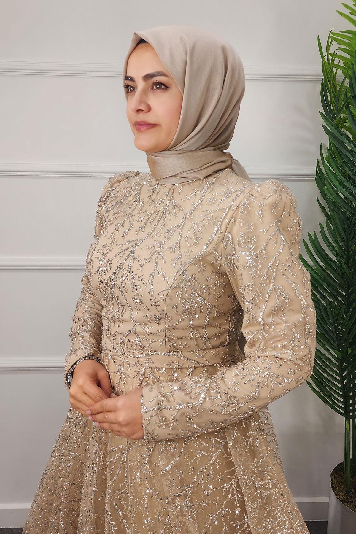 2324 NEW ELEGANS ELBİSE - Açık Somon