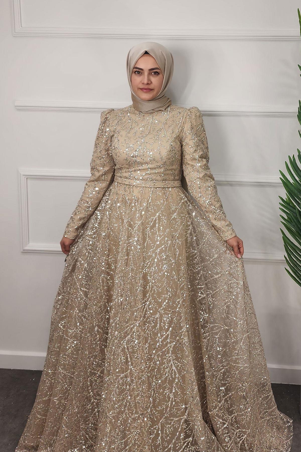 2324 NEW ELEGANS ELBİSE - Açık Somon