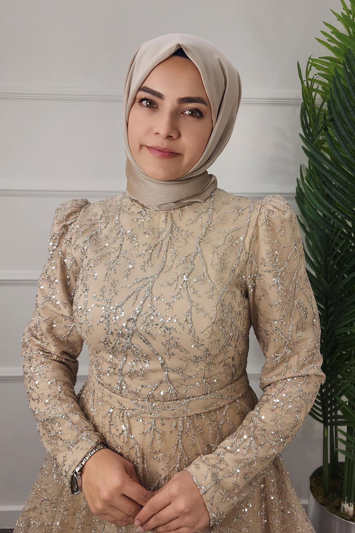 2324 NEW ELEGANS ELBİSE - Açık Somon