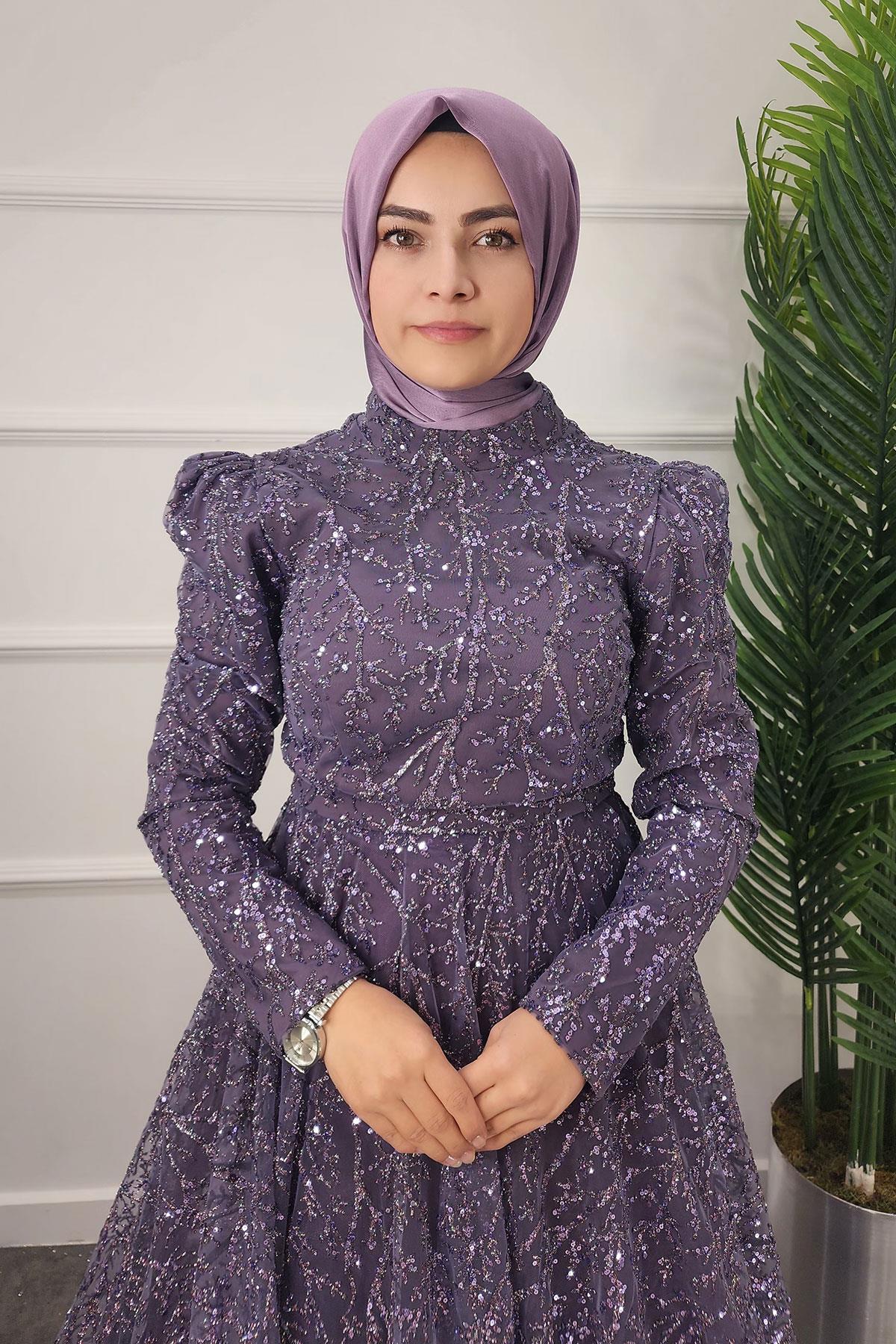2324 NEW ELEGANS ELBİSE - Ametist