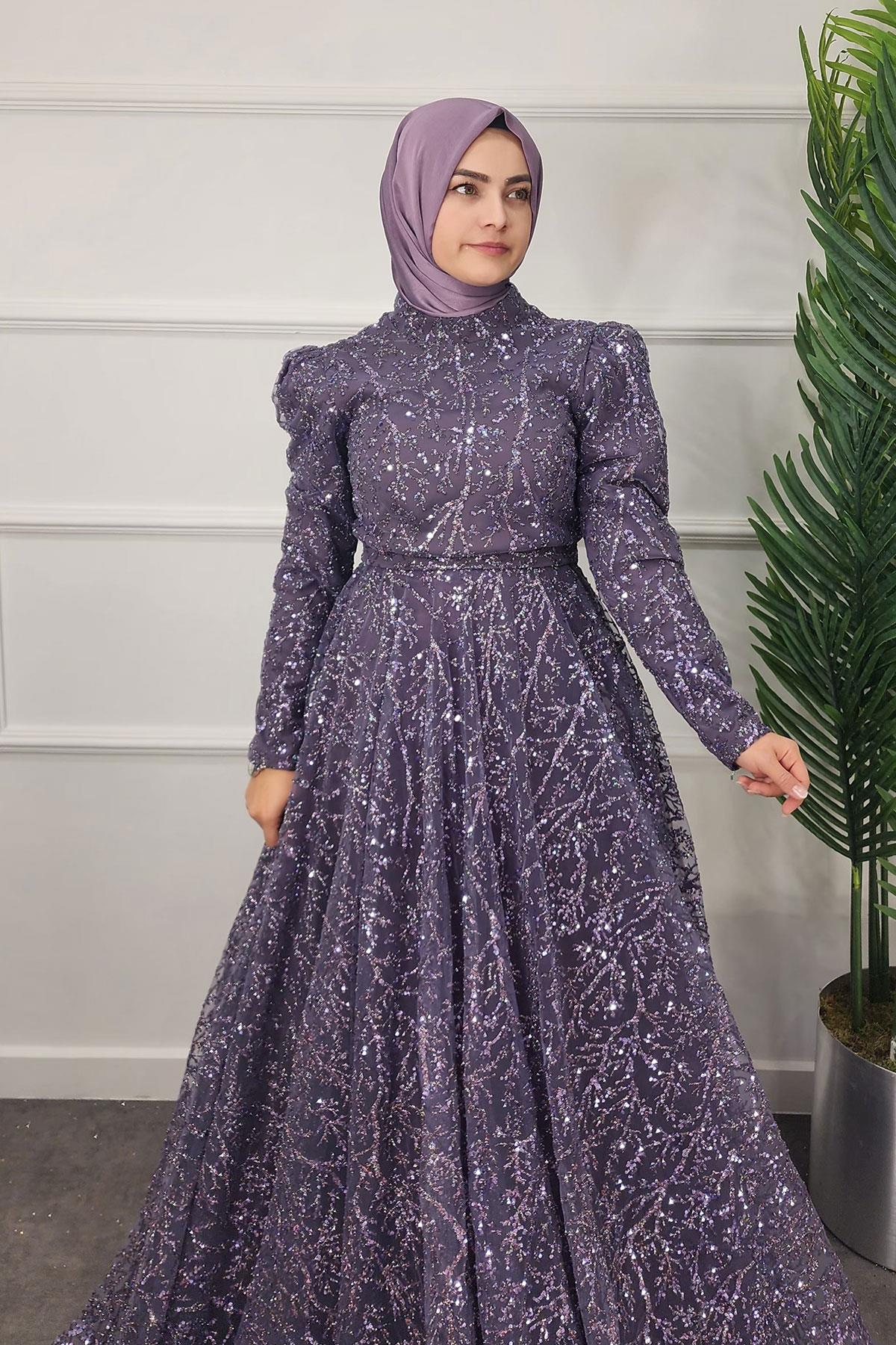 2324 NEW ELEGANS ELBİSE - Ametist