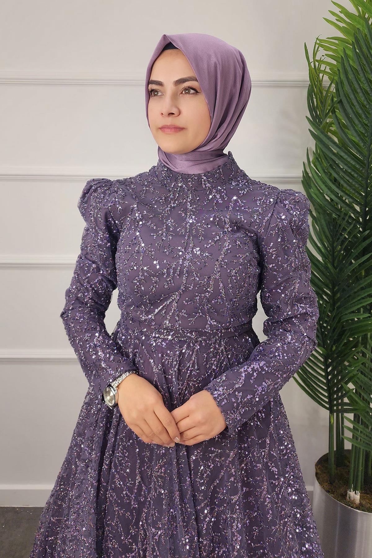 2324 NEW ELEGANS ELBİSE - Ametist