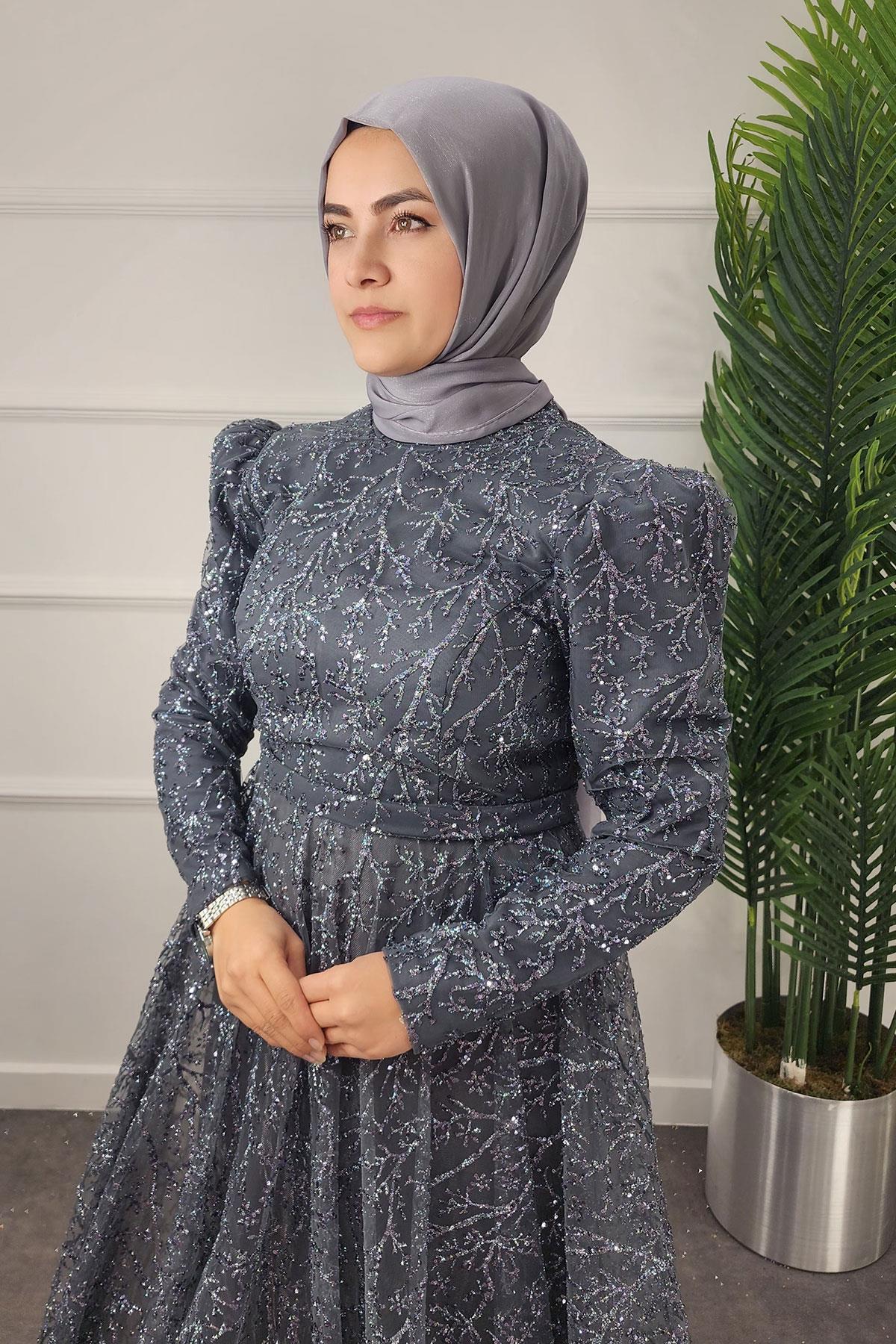 2324 NEW ELEGANS ELBİSE - Antrasit