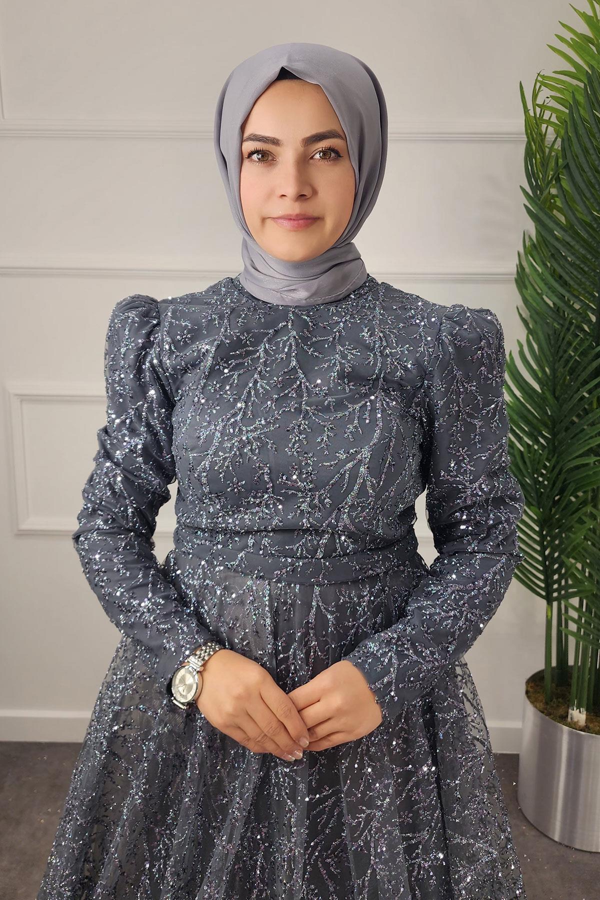 2324 NEW ELEGANS ELBİSE - Antrasit