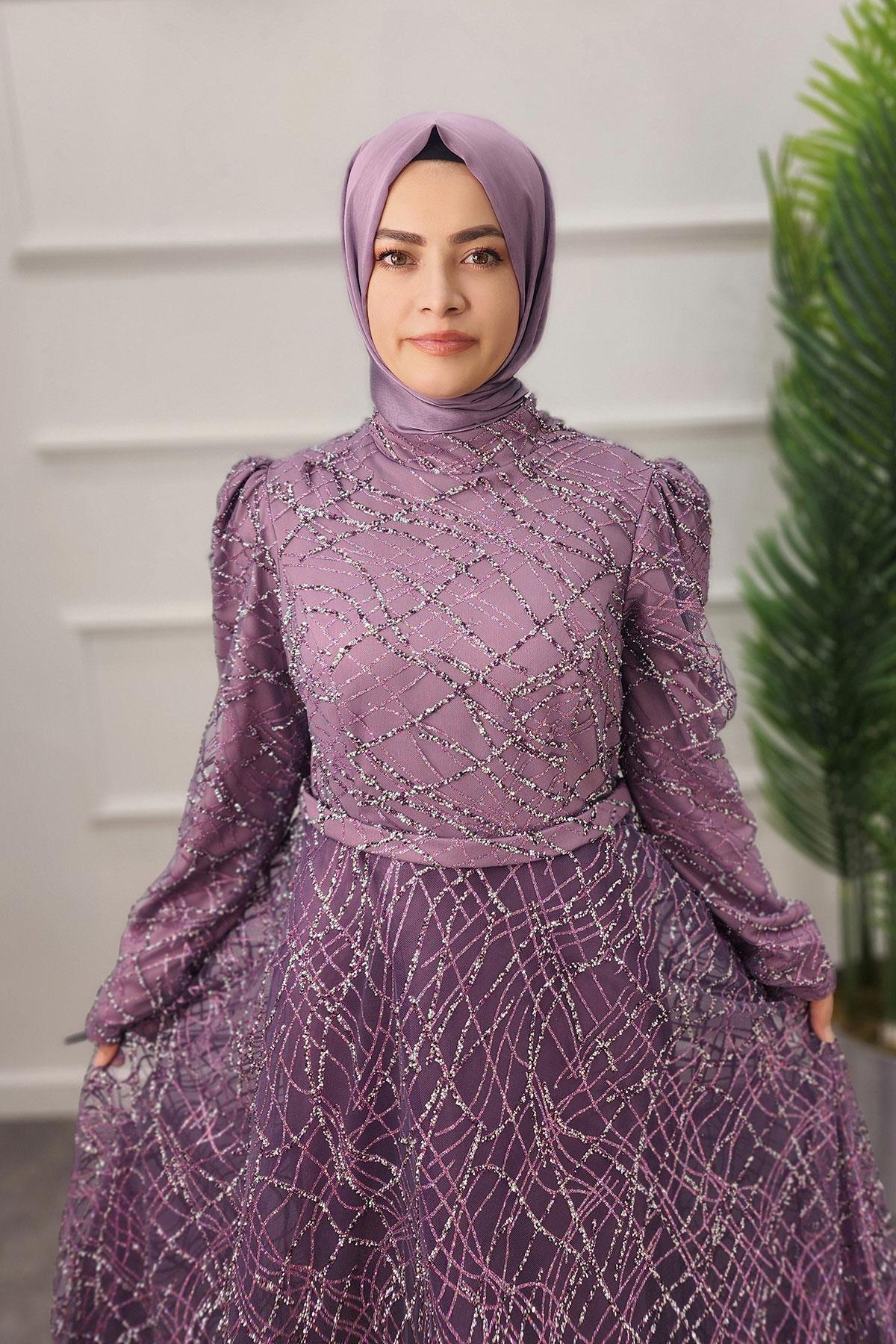 2350 NEW ELEGANS ELBİSE - Ametist
