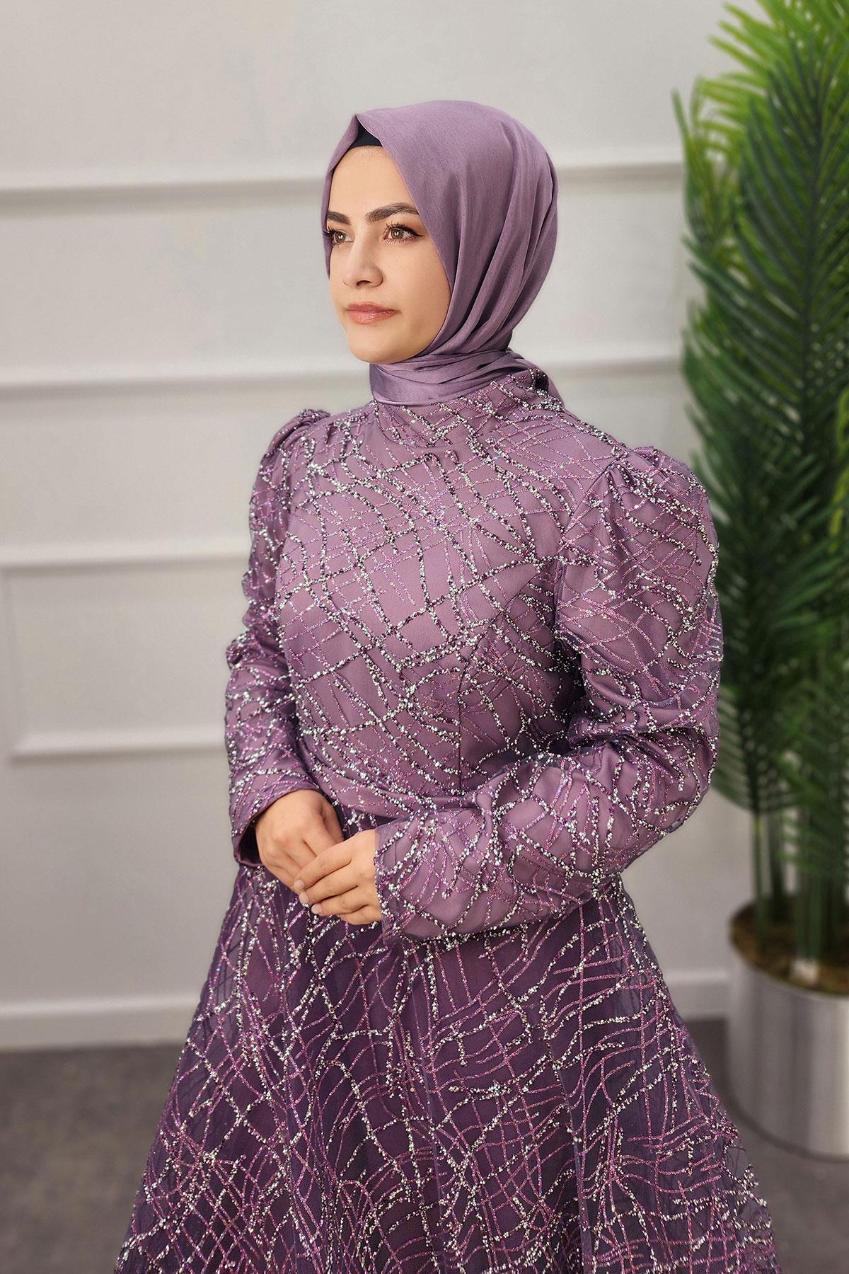 2350 NEW ELEGANS ELBİSE - Ametist