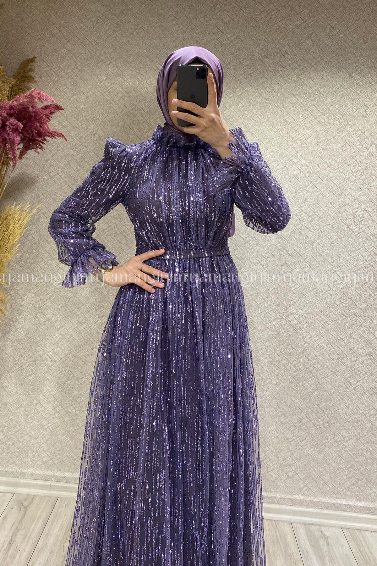 2360 NEW ELEGANS ELBİSE - Ametist