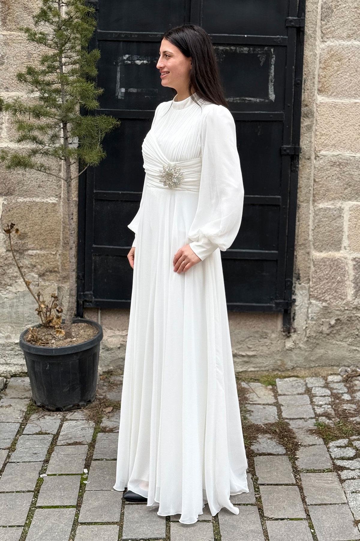 2367 BT NEW ELEGANS ELBİSE - Ekru