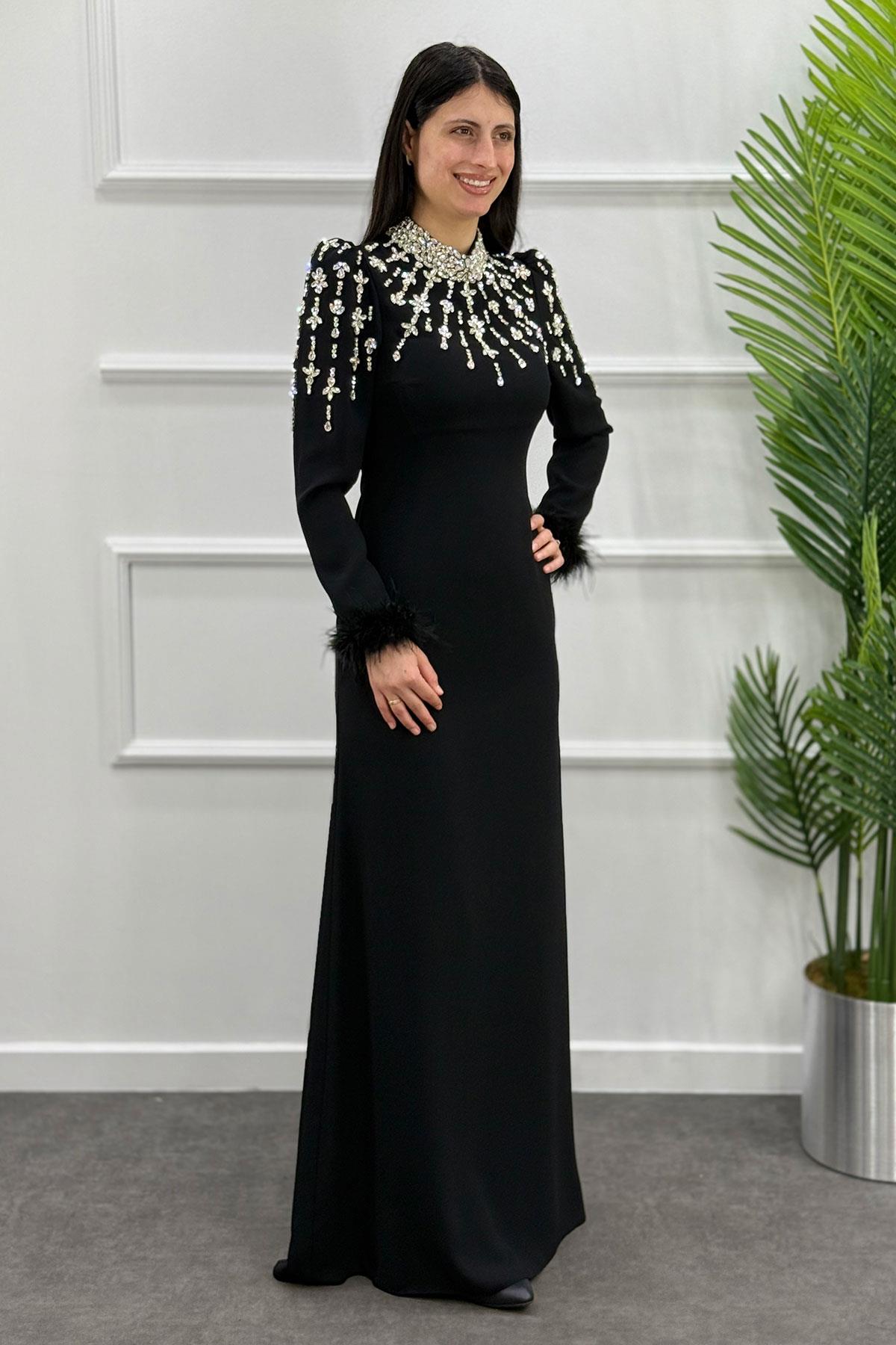 2428 NEW ELEGANS ELBİSE - Siyah