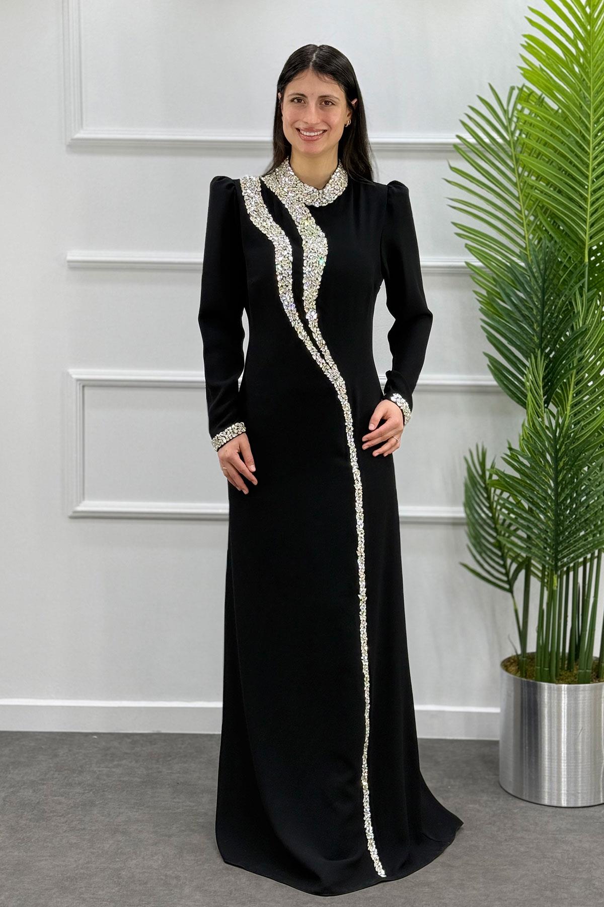 2429 NEW ELEGANS ELBİSE - Siyah