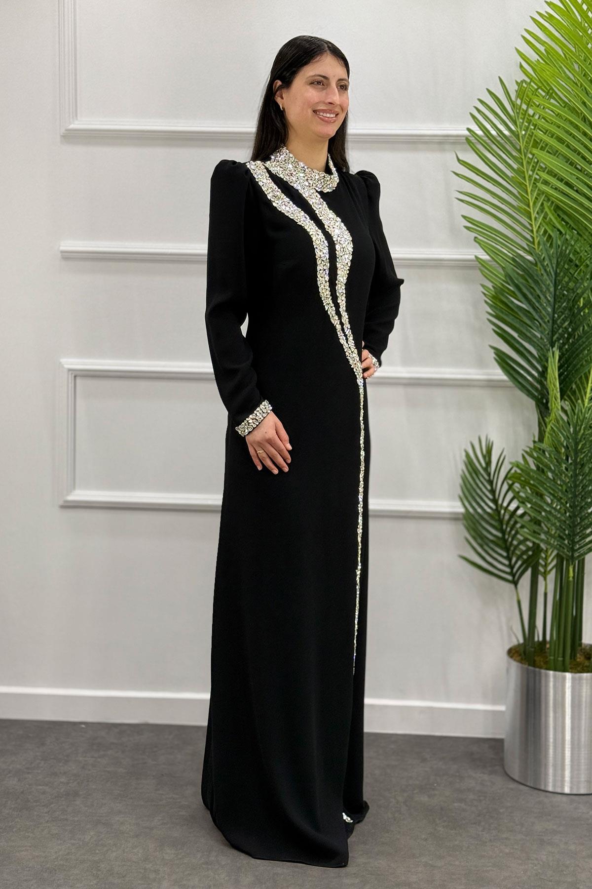 2429 NEW ELEGANS ELBİSE - Siyah