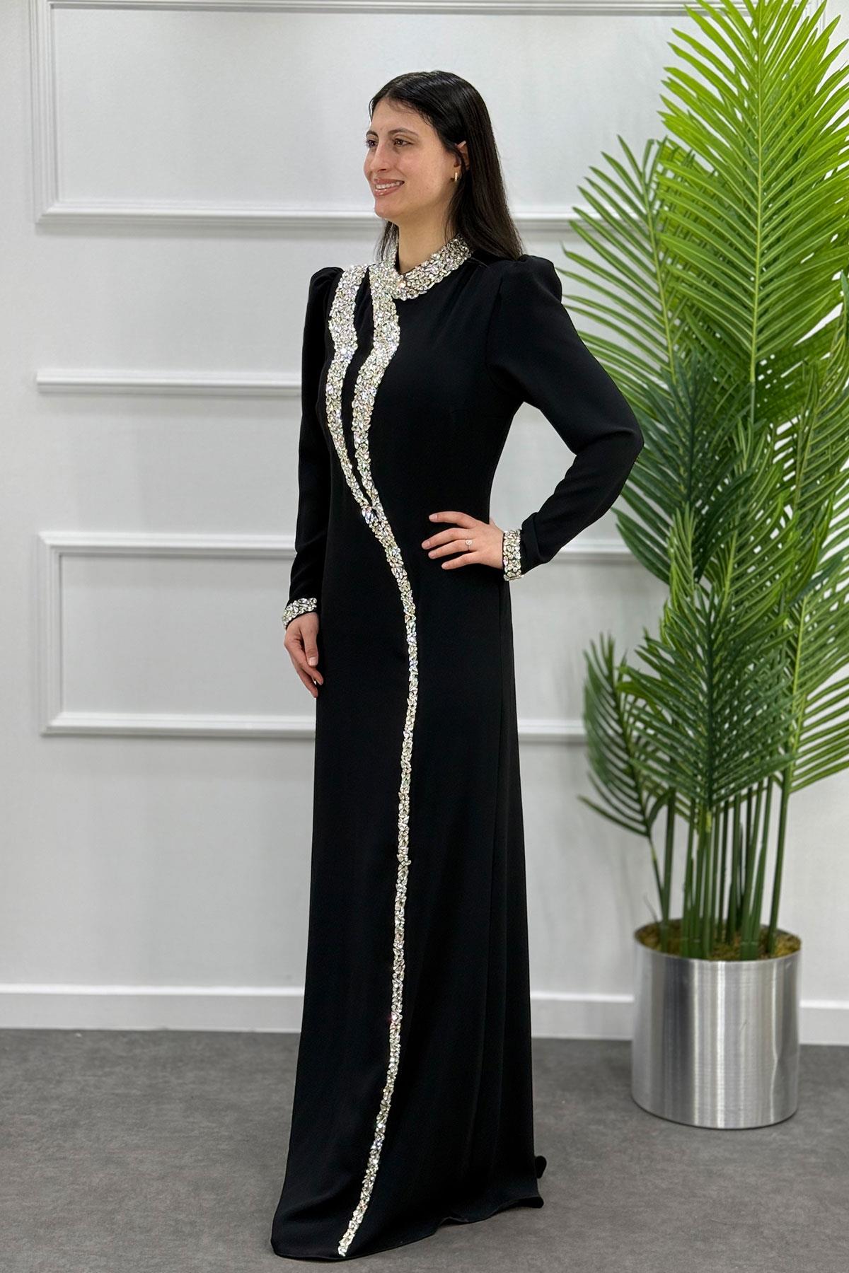 2429 NEW ELEGANS ELBİSE - Siyah