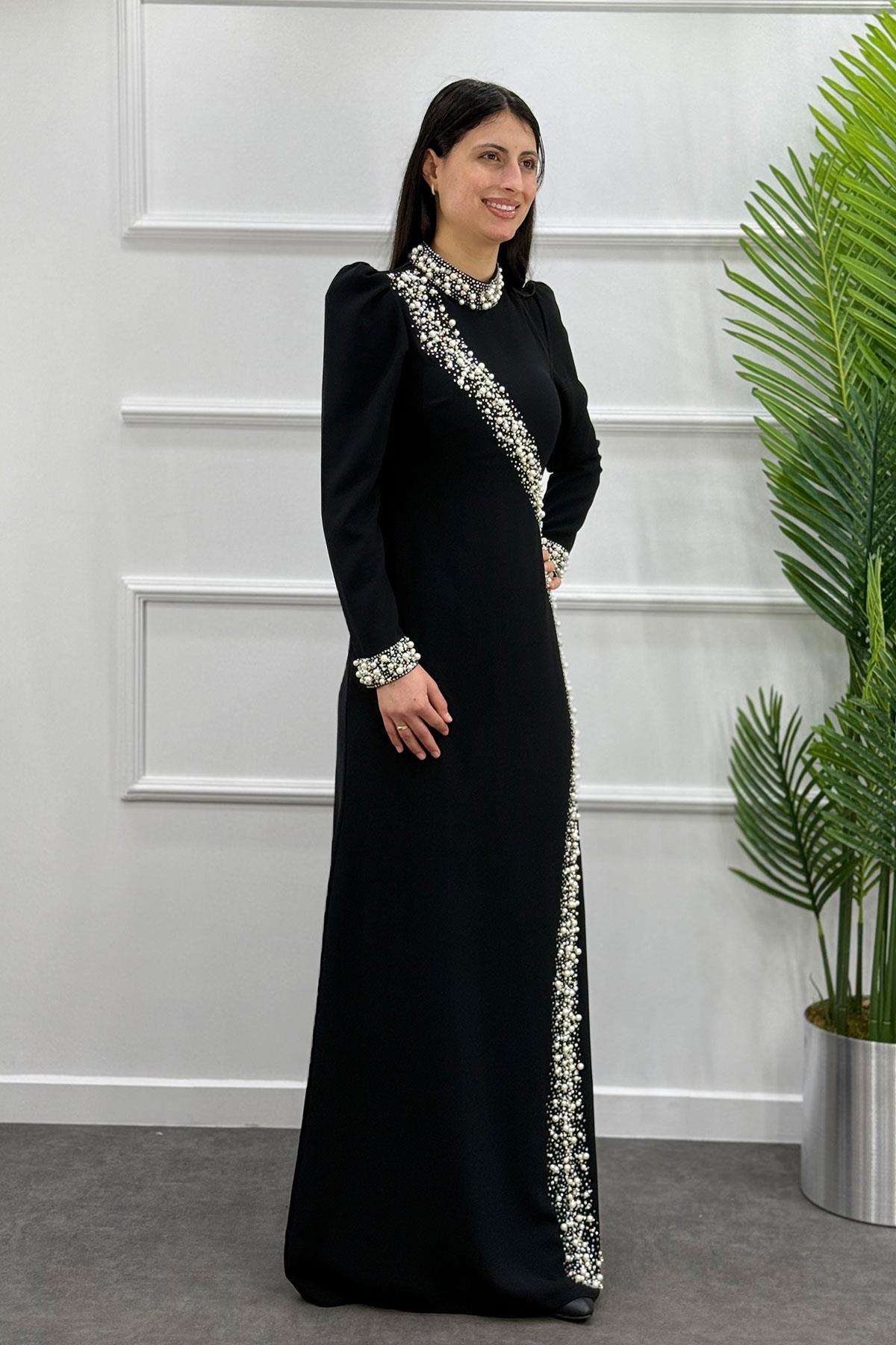 2431 NEW ELEGANS ELBİSE - Siyah