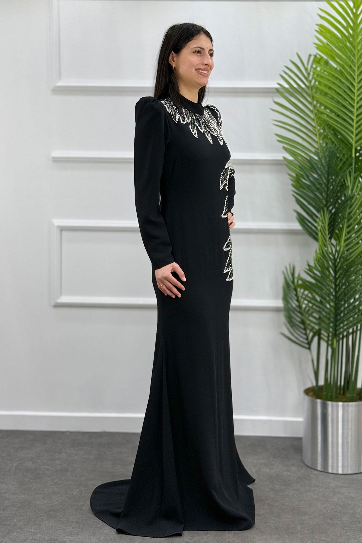 2449 NEW ELEGANS ELBİSE - Siyah