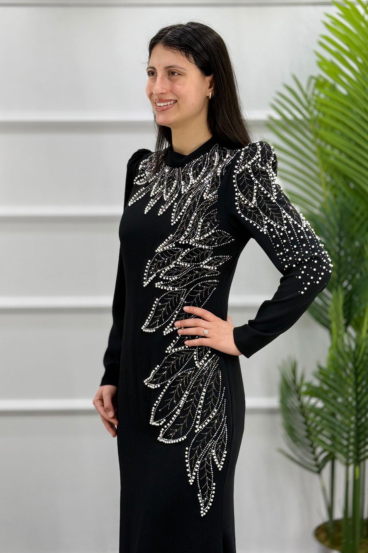 2449 NEW ELEGANS ELBİSE - Siyah