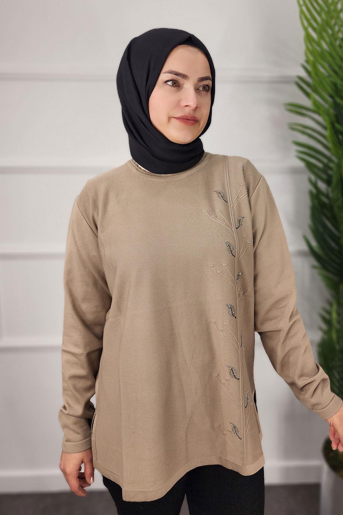 24612 AYLİN TRİKO KAZAK - Bej