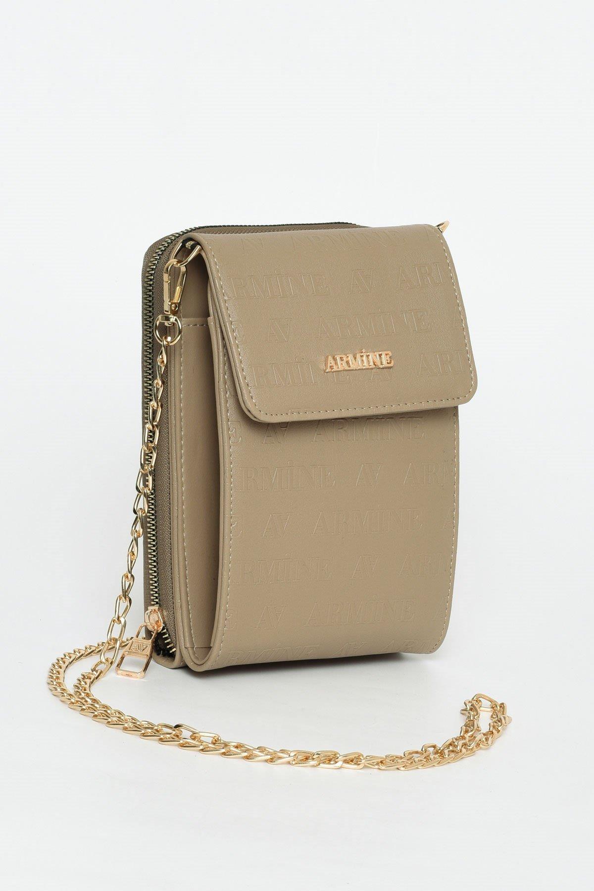 266 ARMİNE BAYAN ÇANTA LAZER - Vizon