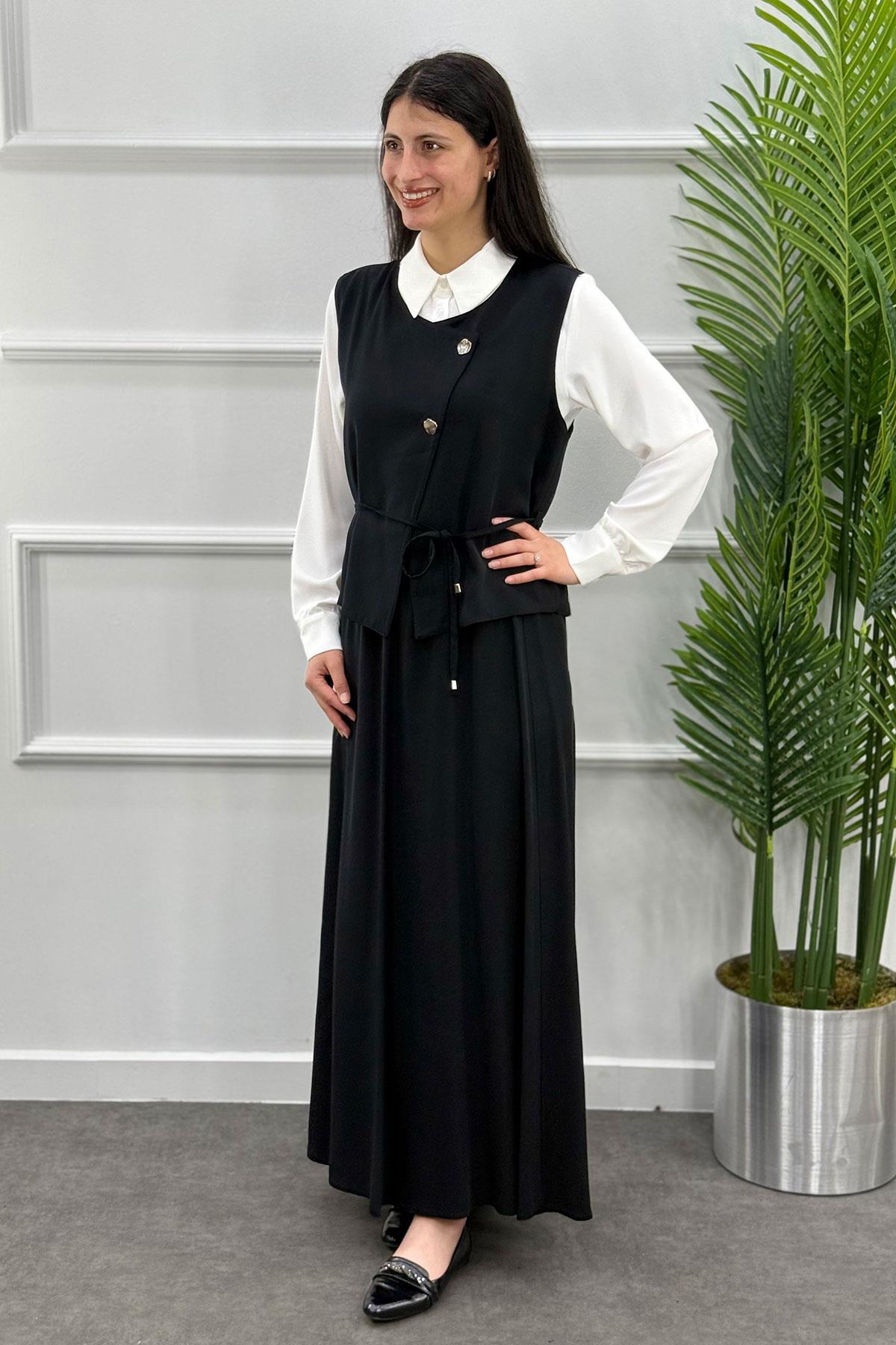 3015 TRİPEN ETEKLİ TAKIM - Siyah