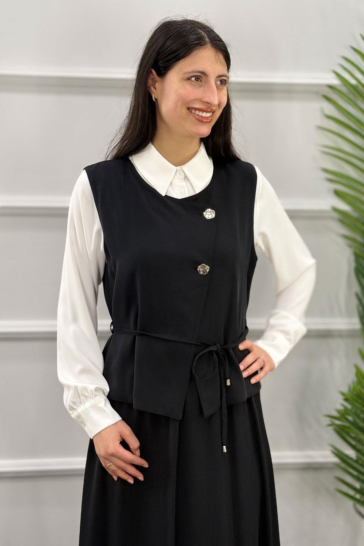 3015 TRİPEN ETEKLİ TAKIM - Siyah