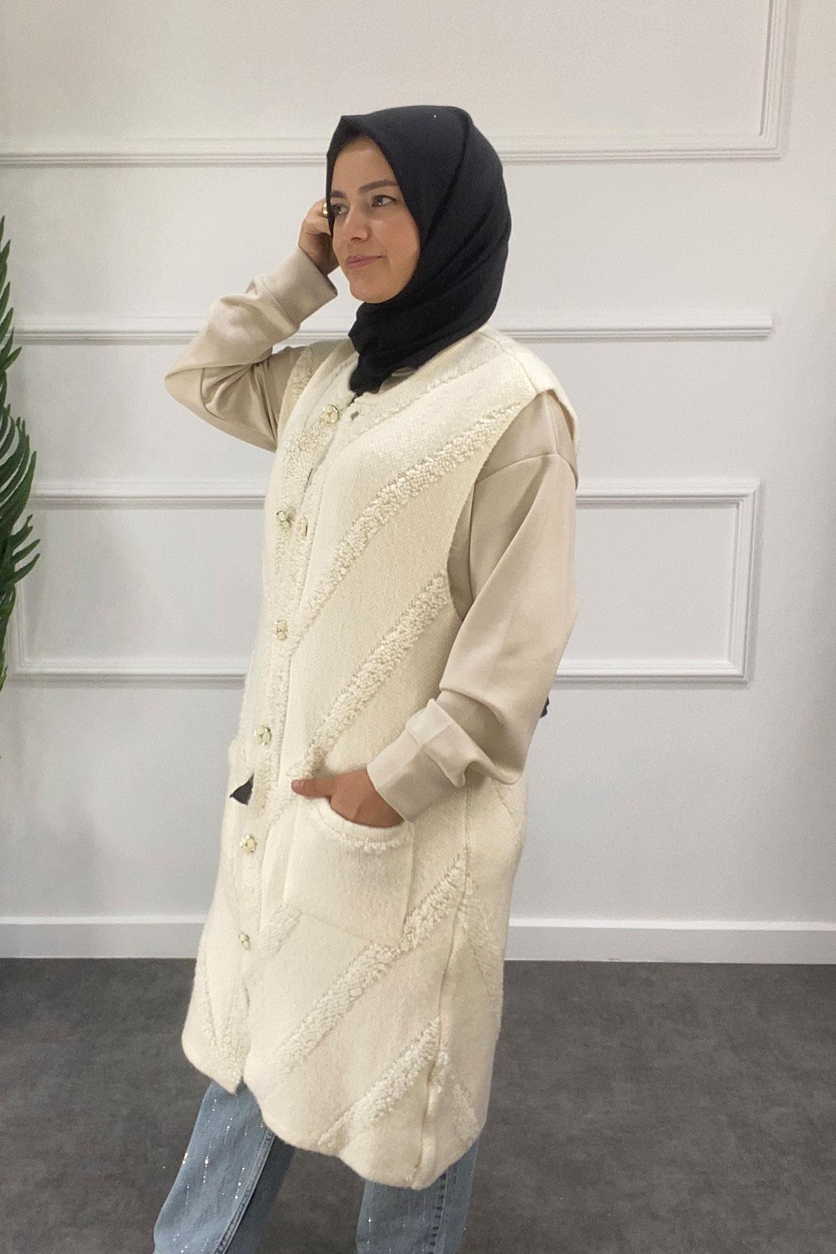 3035 GAYE YELEK - Ekru