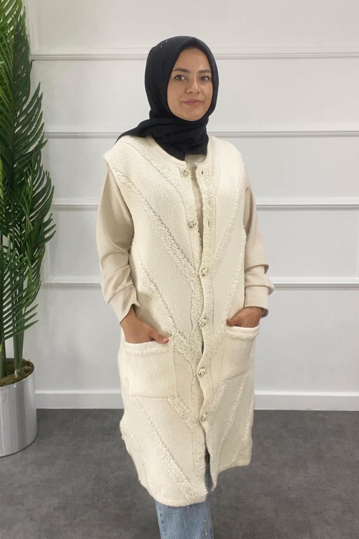 3035 GAYE YELEK - Ekru