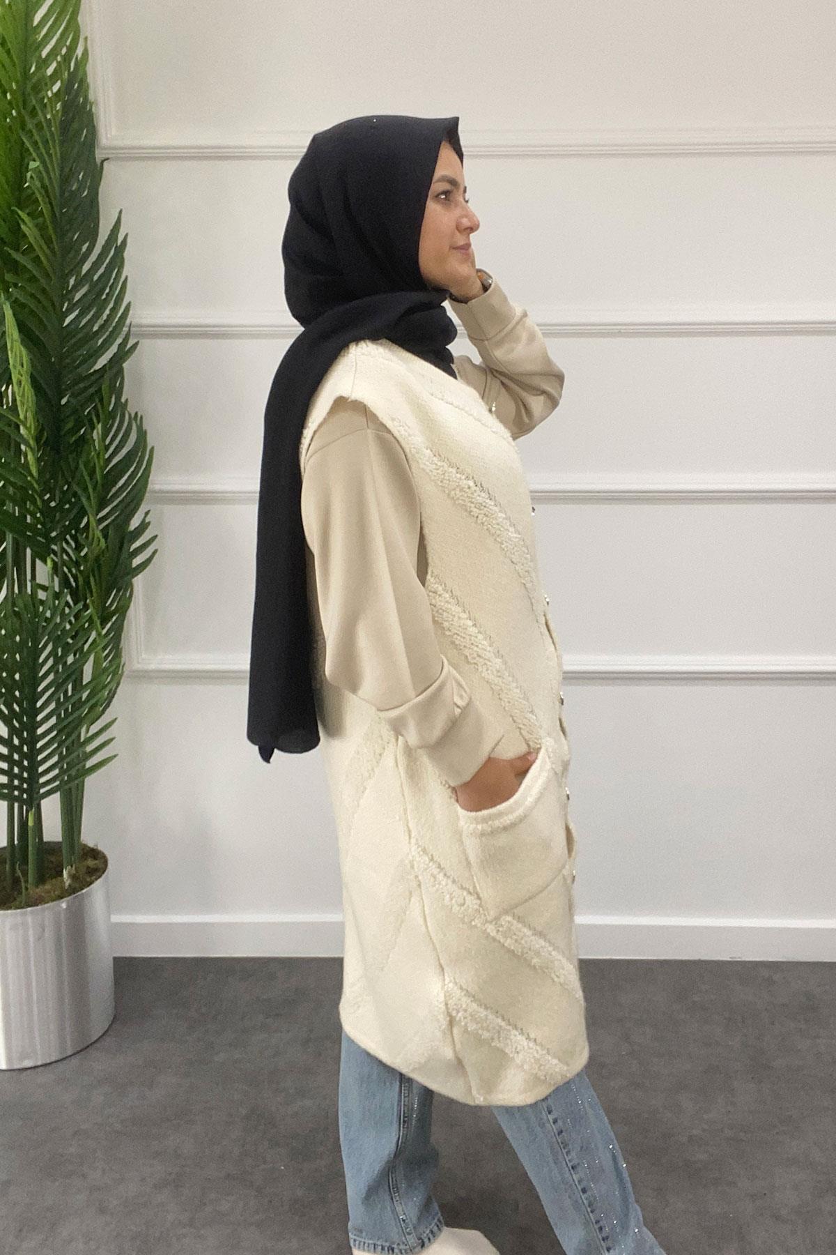 3035 GAYE YELEK - Ekru