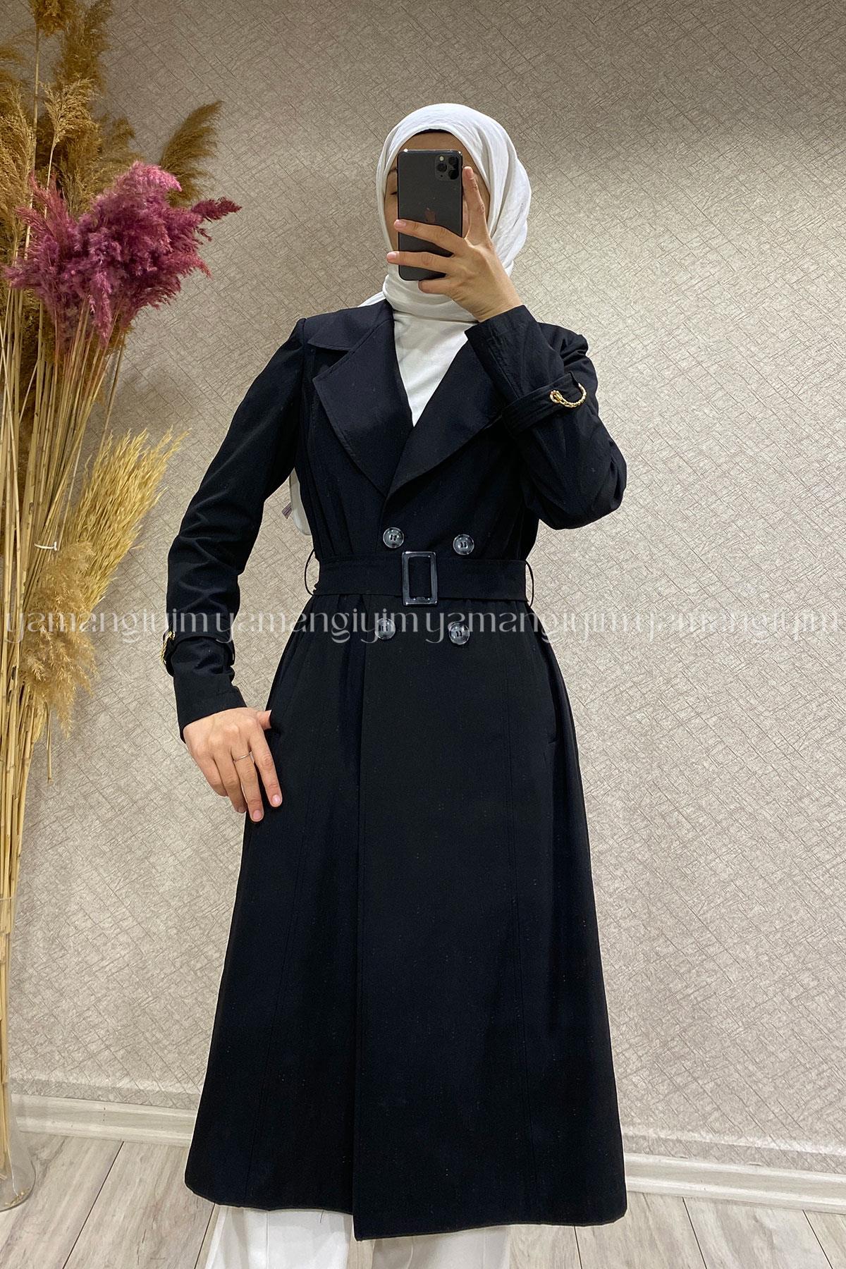 3350 ALYAKA TRENÇ KAP - Siyah