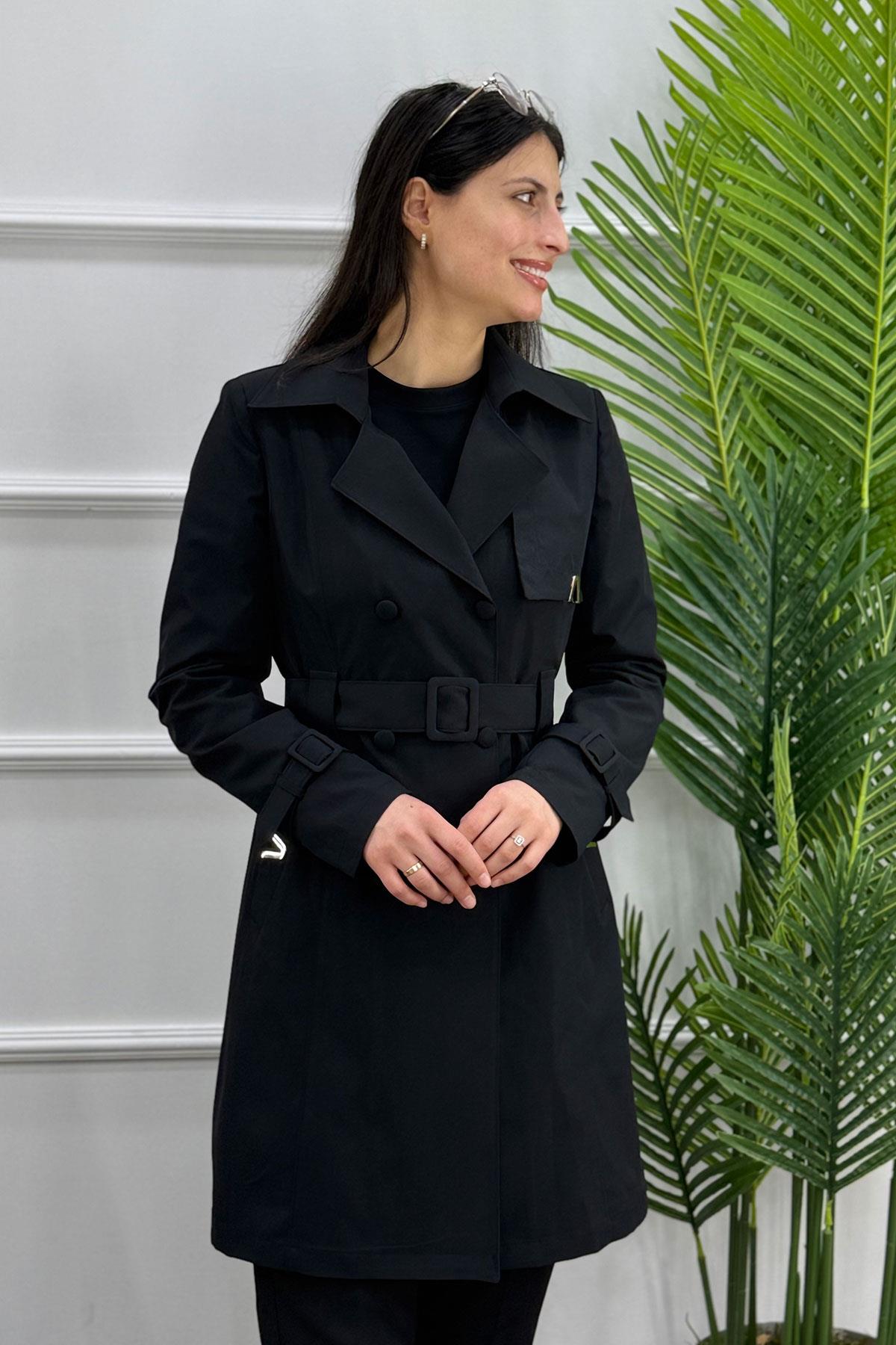 3375 ALYAKA TRENÇ KAP - Siyah