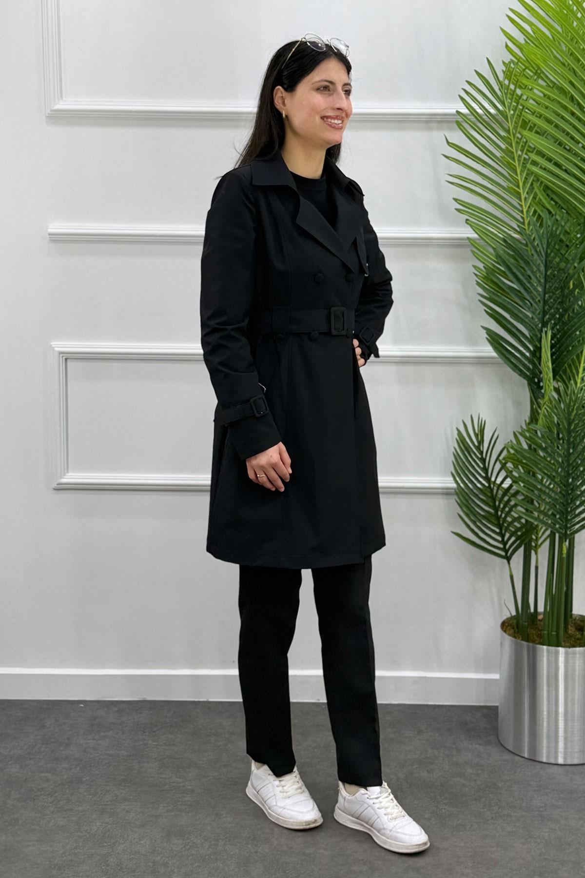 3375 ALYAKA TRENÇ KAP - Siyah