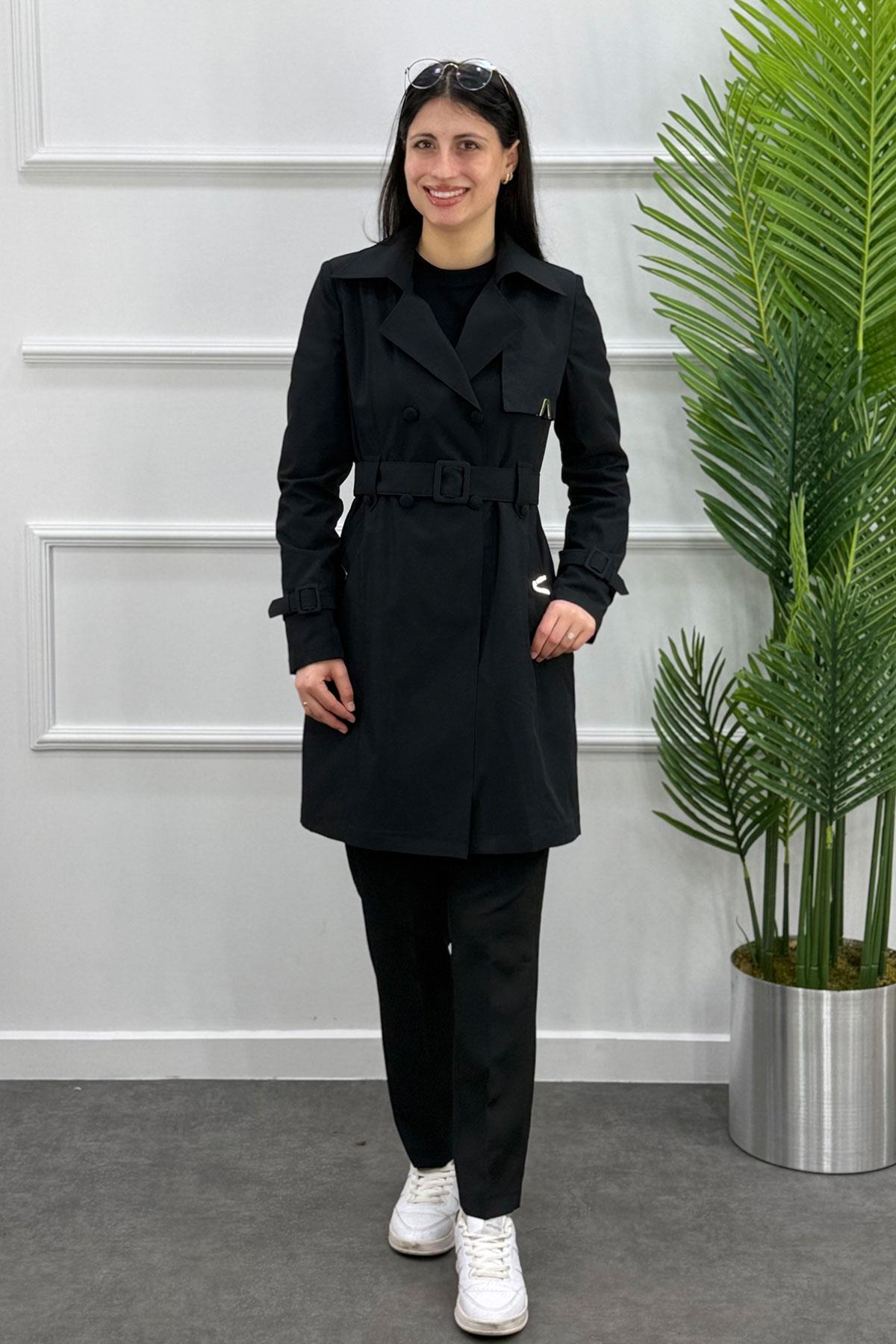 3375 ALYAKA TRENÇ KAP - Siyah