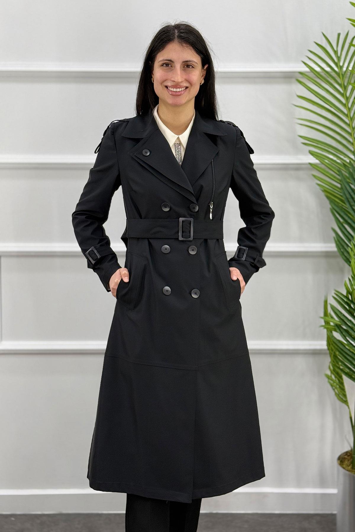 3376 Alyaka Trenç Kap - Siyah